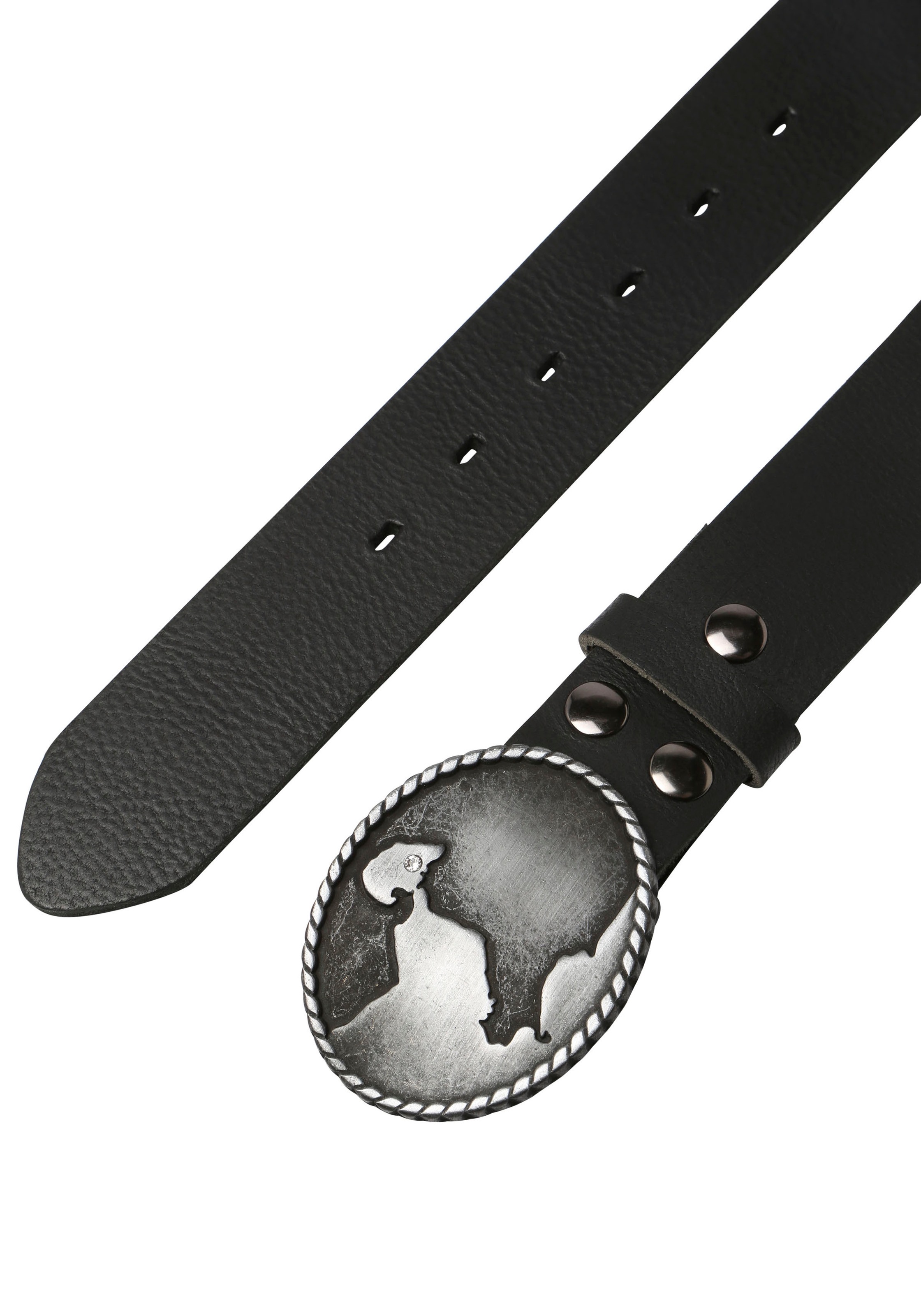 Rettungsring Gürtel Ledergürtel Schließe "Burg auf Fehmarn Schwarz Satinier günstig online kaufen
