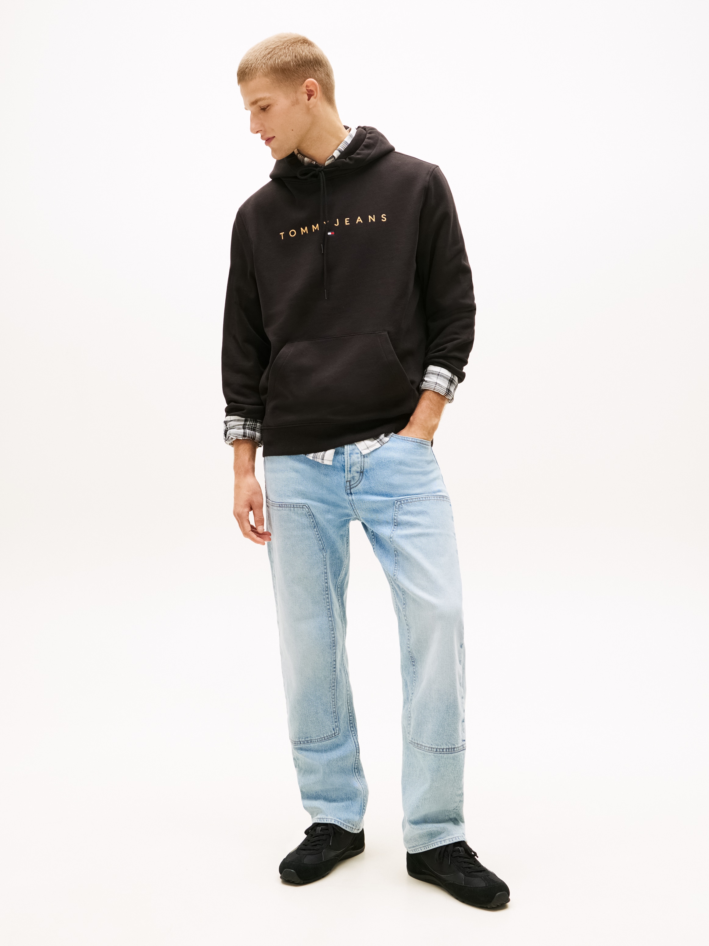 Tommy Jeans Hoodie »TJM REGULAR LINEAR LOGO HOODIE EXT«, mit Logo-Stickerei
