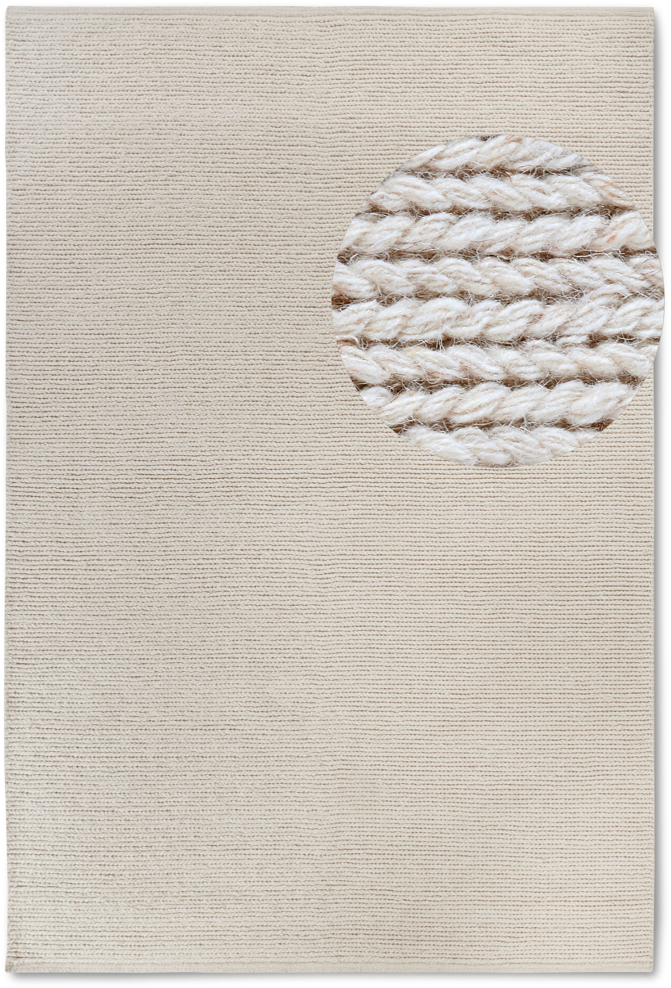 THE RUGS Villeroy & Boch 1748 Francois Handmade Wool Rug Soft Dense Pile in White | Size: 120cm x 170cm