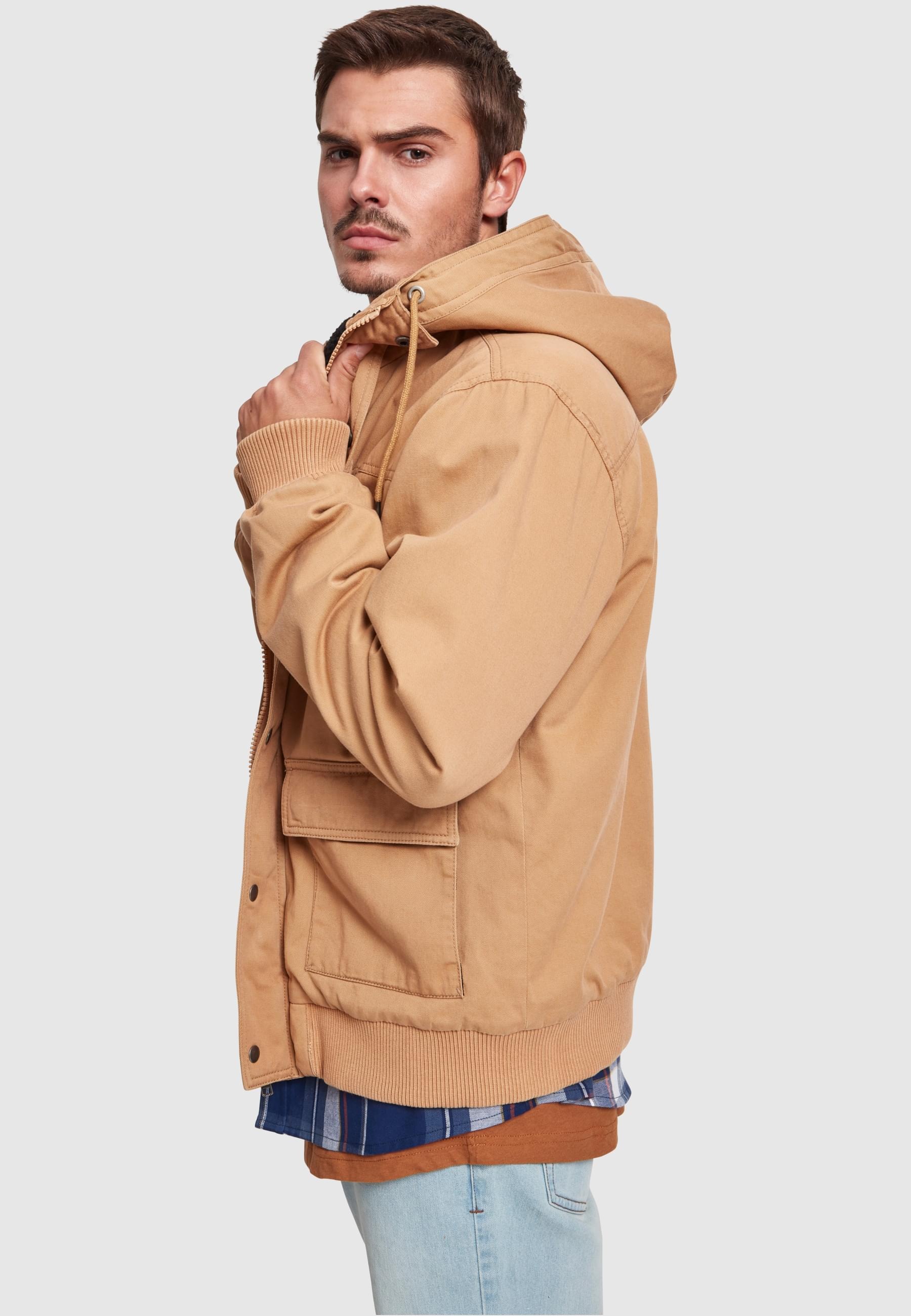 URBAN CLASSICS Winterjacke »Urban Classics Herren Hooded Cotton Jacket«, (1 St.), mit Kapuze