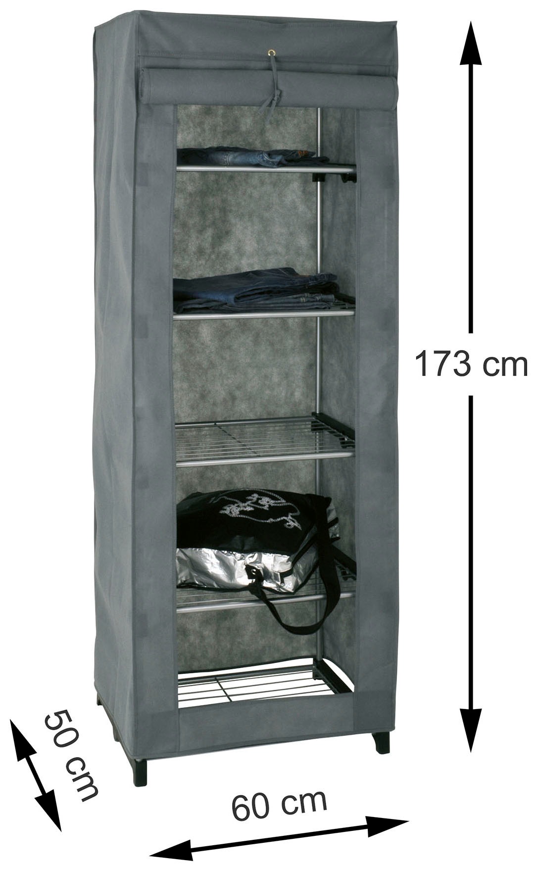 HAKU Garderobenständer »Kleiderregal« rechteckig - aus Textil Grau - B/T/H 60/50/173 cm