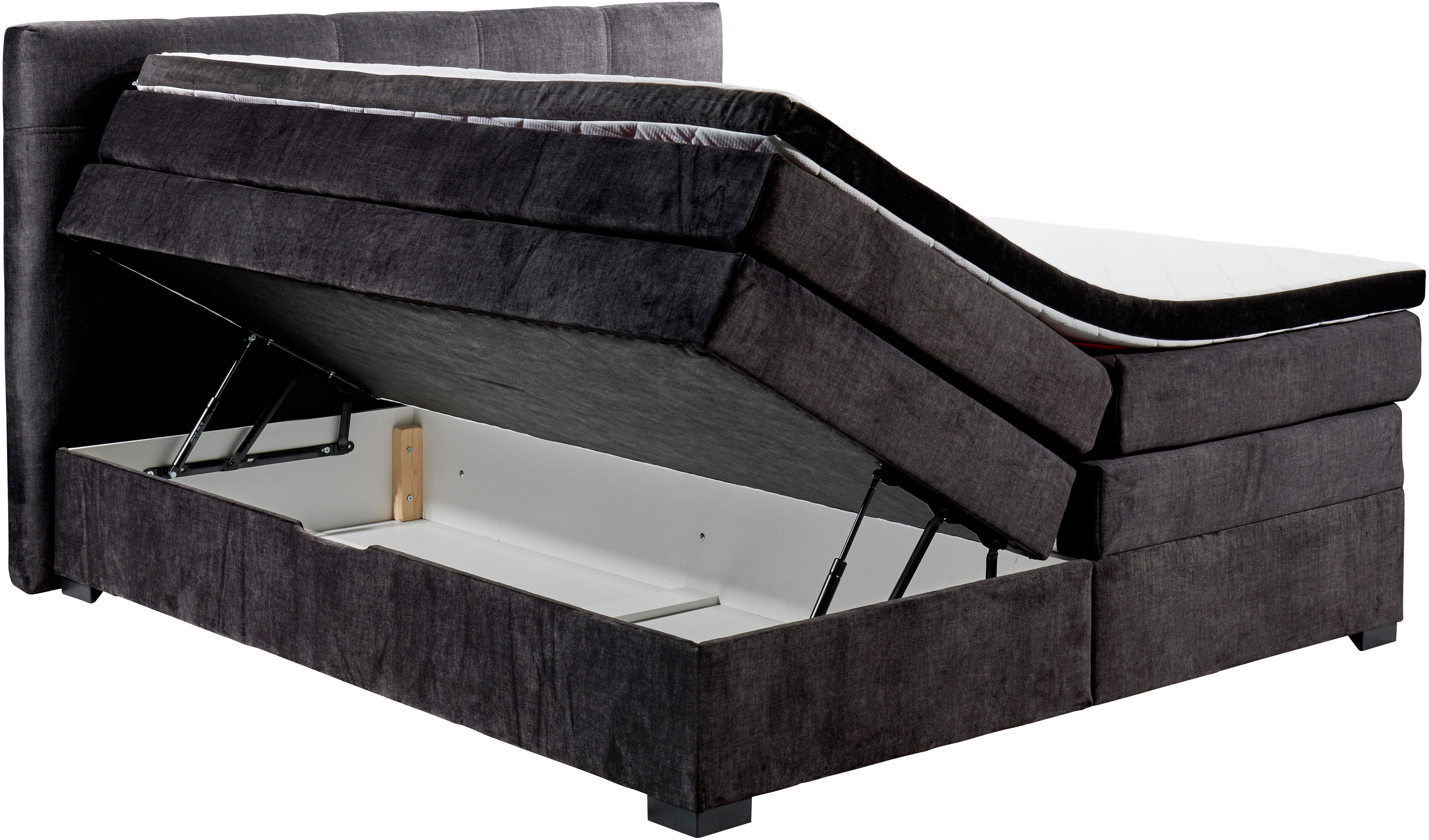 Thumbnail - ED EXCITING DESIGN Boxspringbett "Fanes mit Komforteinstiegshöhe von 73cm", erhältlich in 180x200cm, inkl. Bettkasten un...