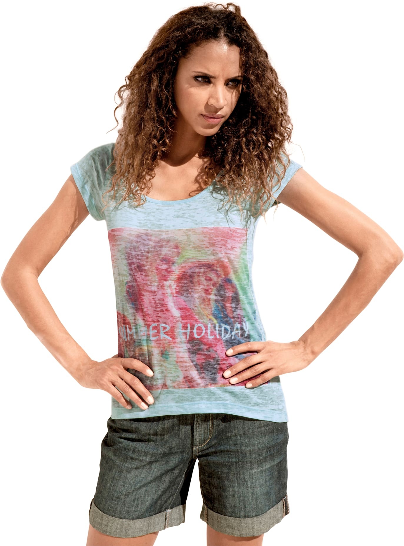 heine Rundhalsshirt »Druck-Shirt«, (1 tlg.)