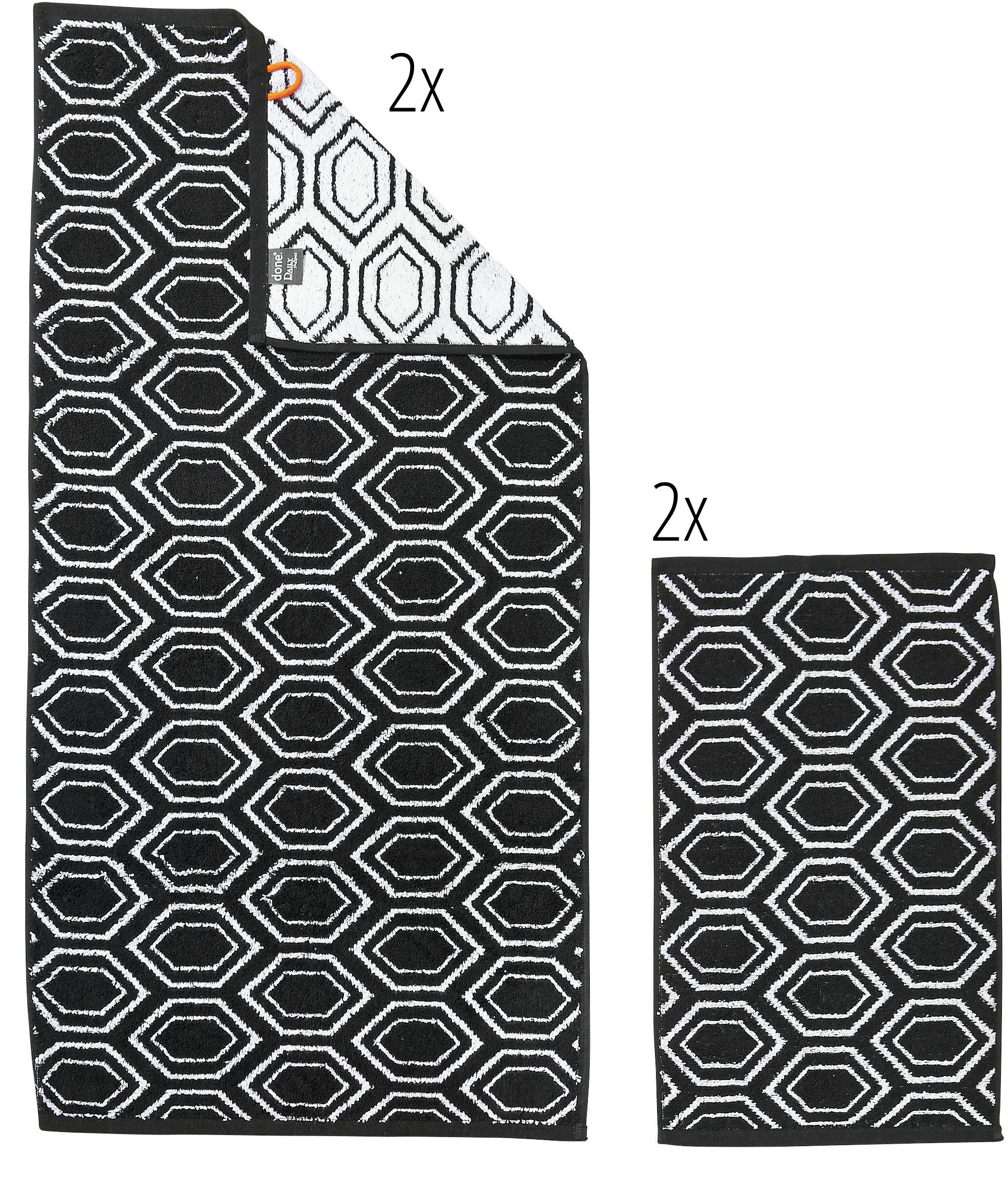 done. Handtuch Set "Daily Shapes Ethno" 2x Gästehandtücher & 2x Handtücher, günstig online kaufen