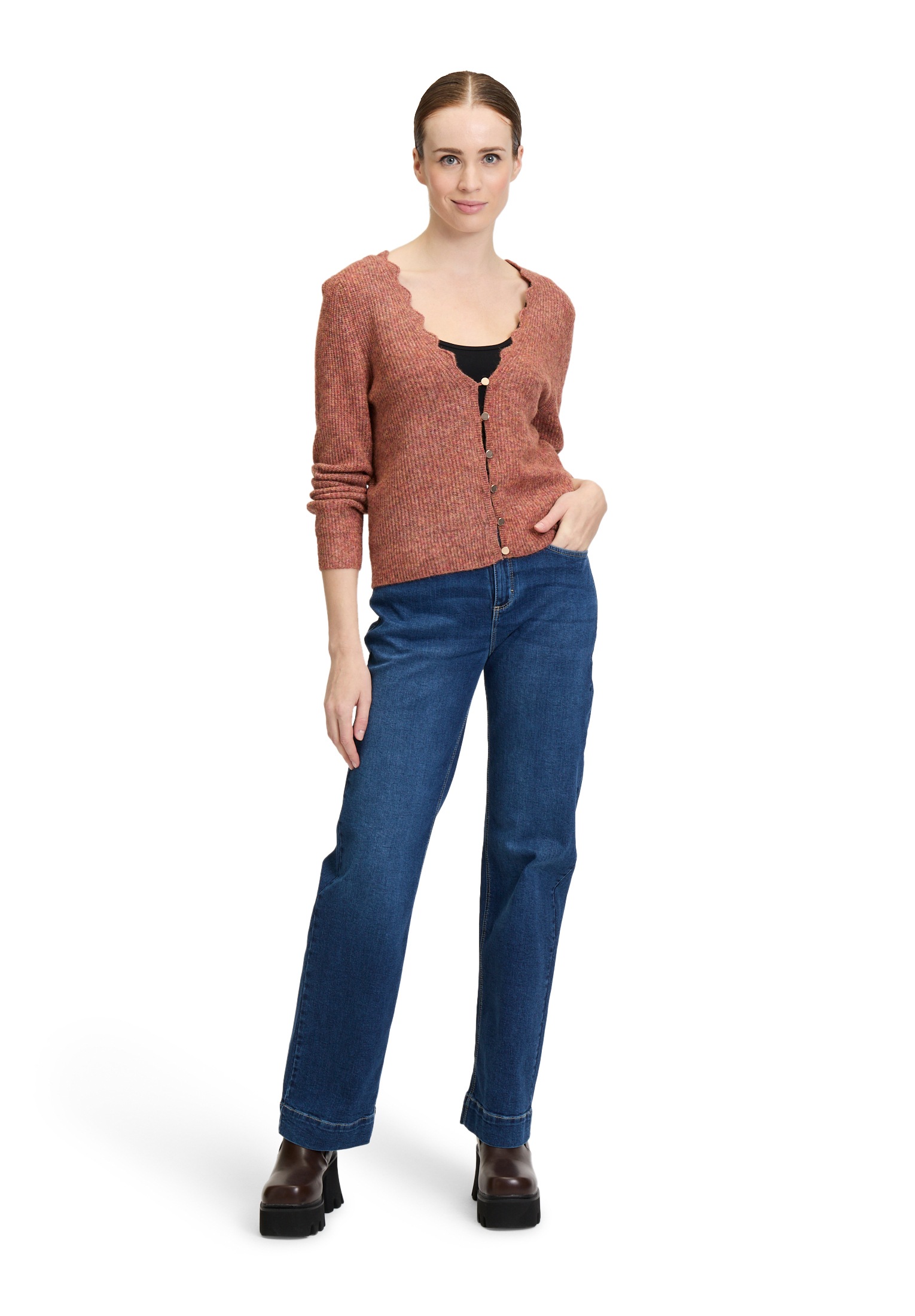 Cartoon Strickjacke »Cartoon Strick-Cardigan mit V-Ausschnitt«, Häkelstich