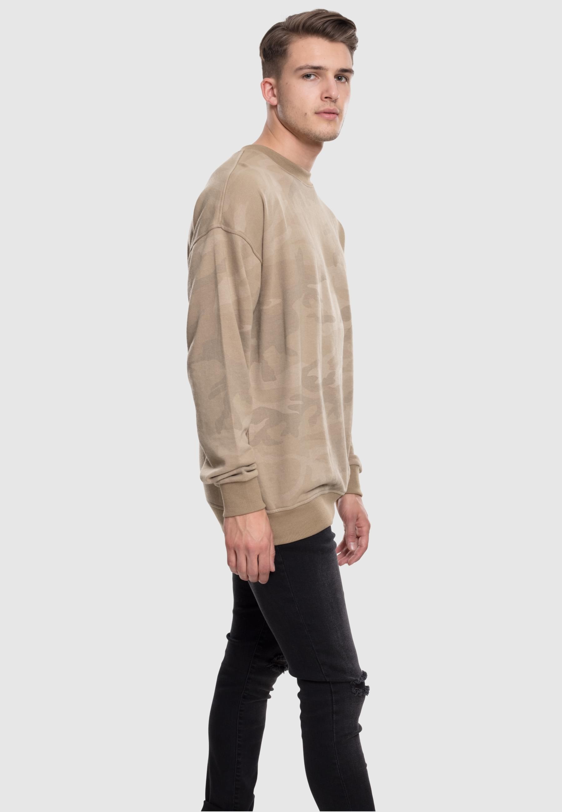URBAN CLASSICS Rundhalspullover »Urban Classics Herren Camo Crewneck«, (1 tlg.)