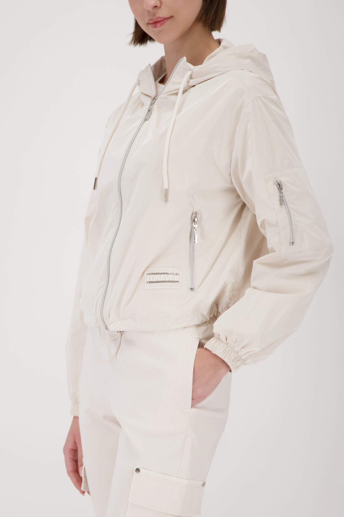 Monari Kurzjacke "Basic Glanznylon" mit Kapuze Regular fit mit Reißverschlu günstig online kaufen