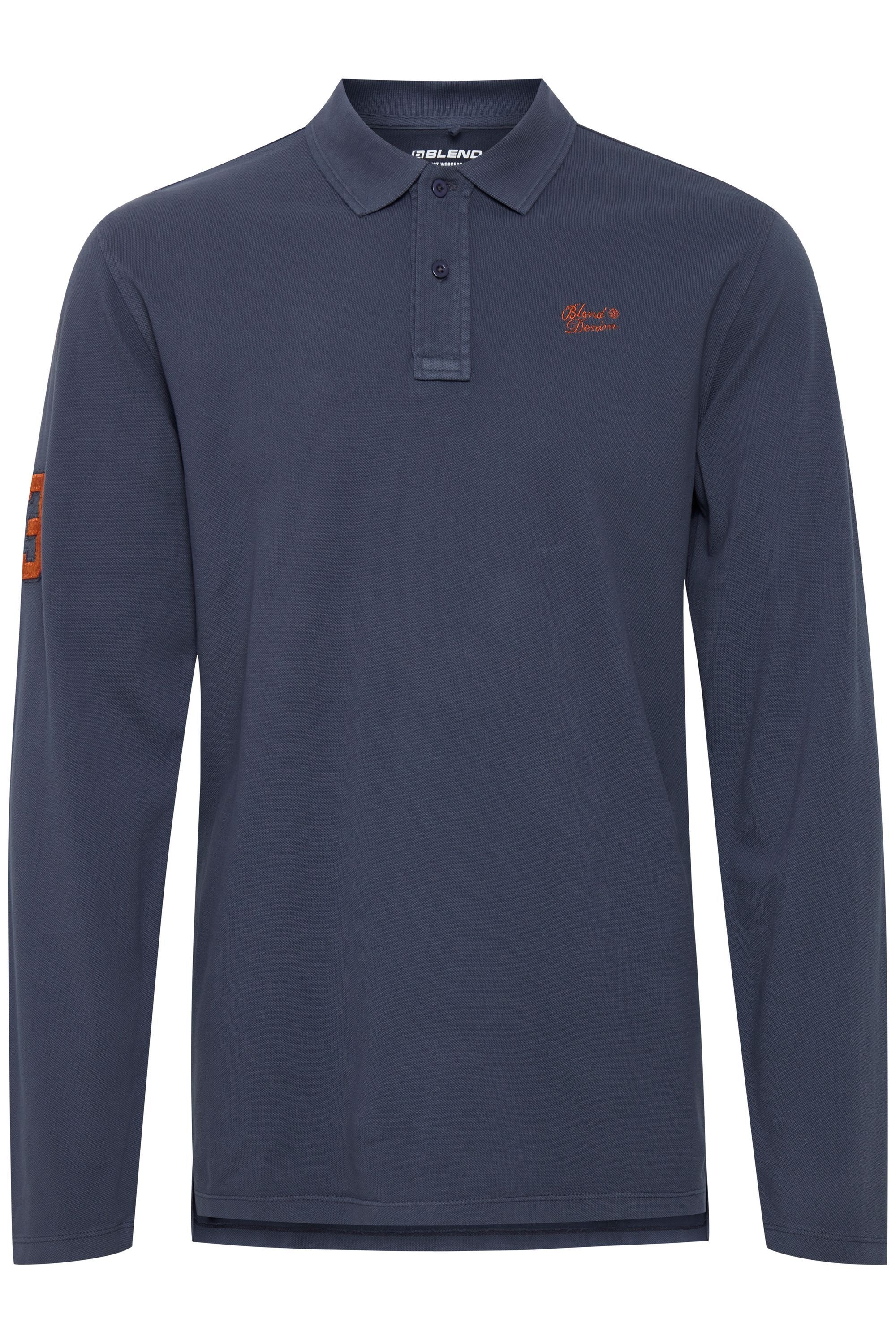 Blend Langarm-Poloshirt "BHDahoud" Longsleeve aus 100% Baumwolle günstig online kaufen
