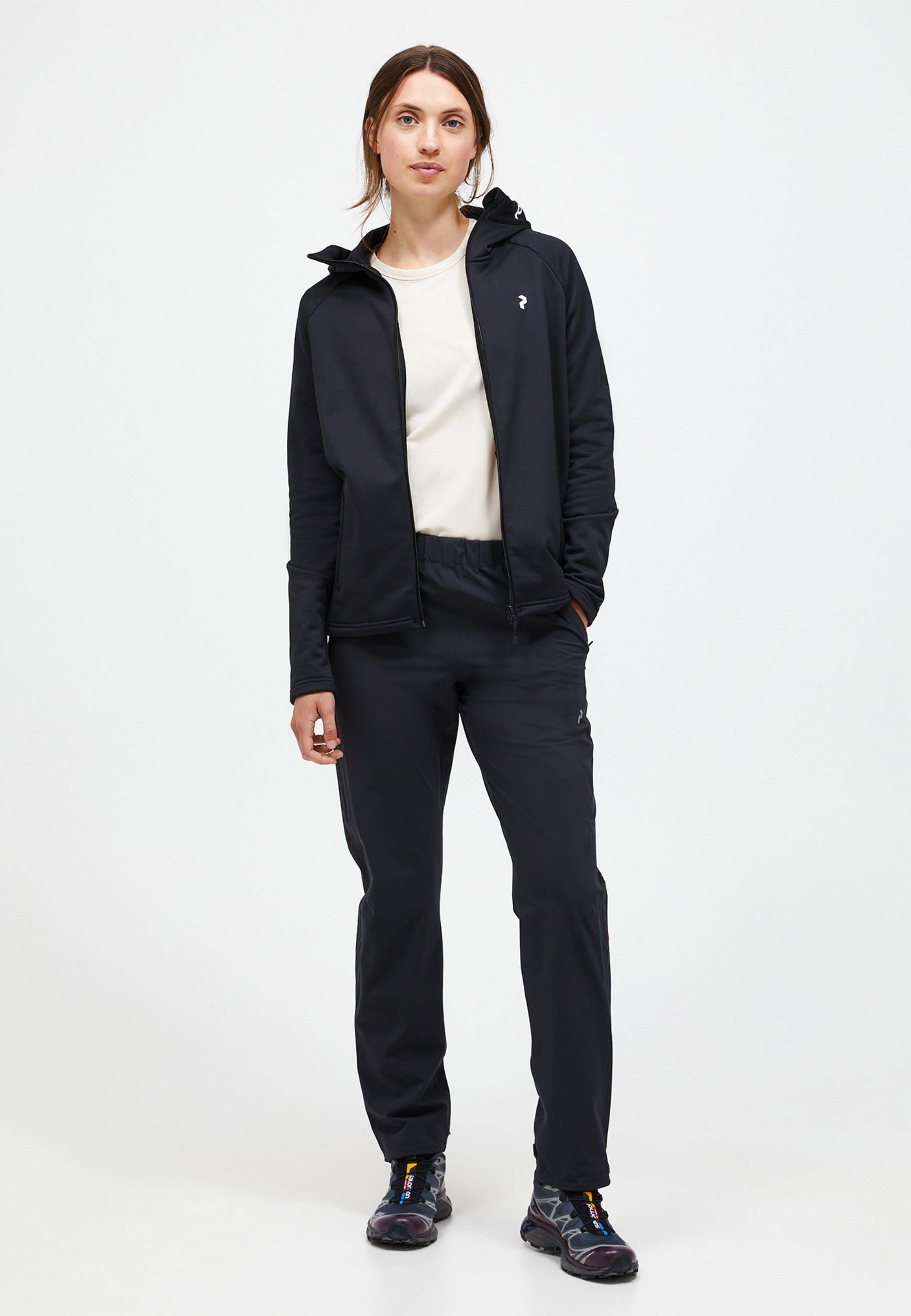Peak Performance Fleecejacke »W Rider Zip Hood« mit Label-Applikationen