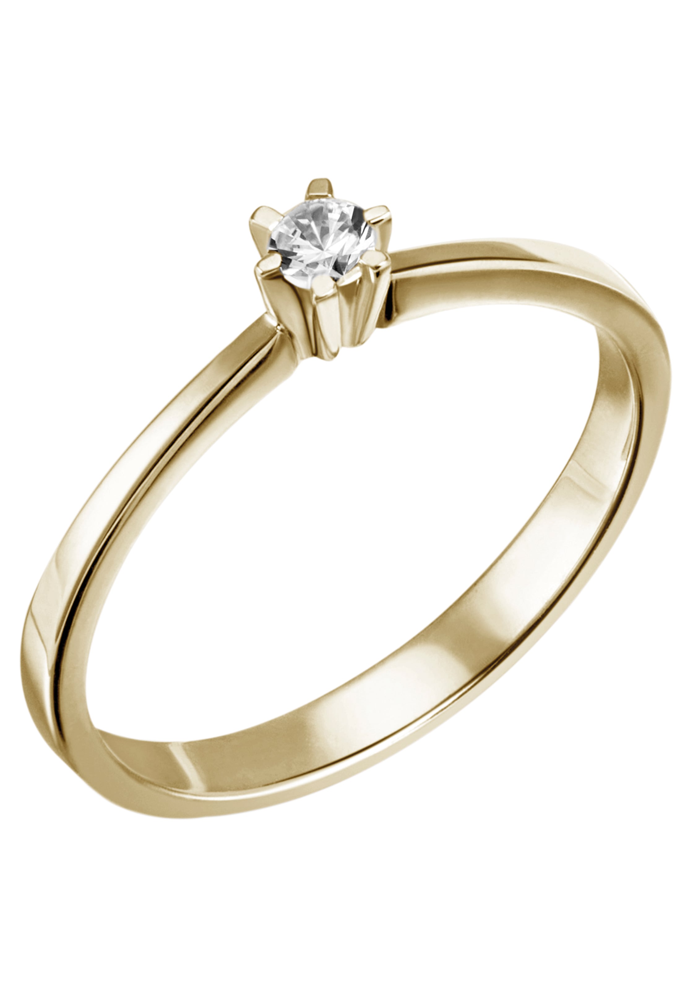 Diamantring »Schmuck Geschenk Gold 375 Damenring Verlobungsring Goldring Solitär«, mit...