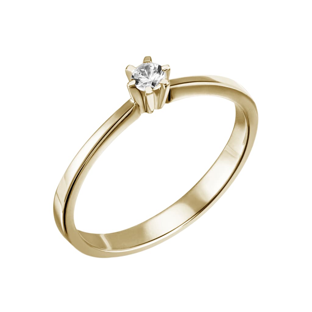 Firetti Diamantring »Schmuck Geschenk Gold 375 Damenring Verlobungsring Goldring Solitär«