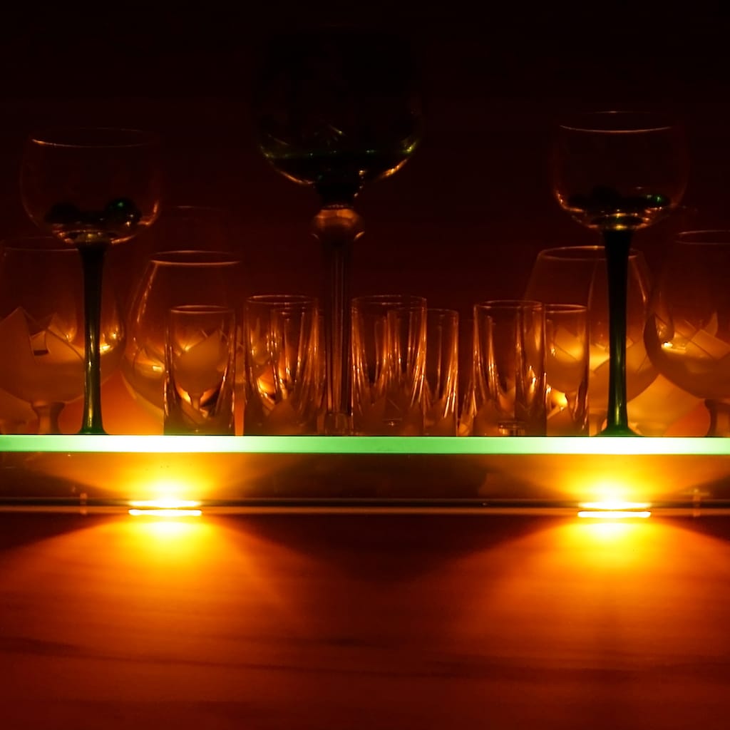 B.K.Licht LED Dekolicht, 8 flammig-flammig, LED Clips, RGB, Glasboden-Beleuchtung, Glaskantenlichter, Leuchten