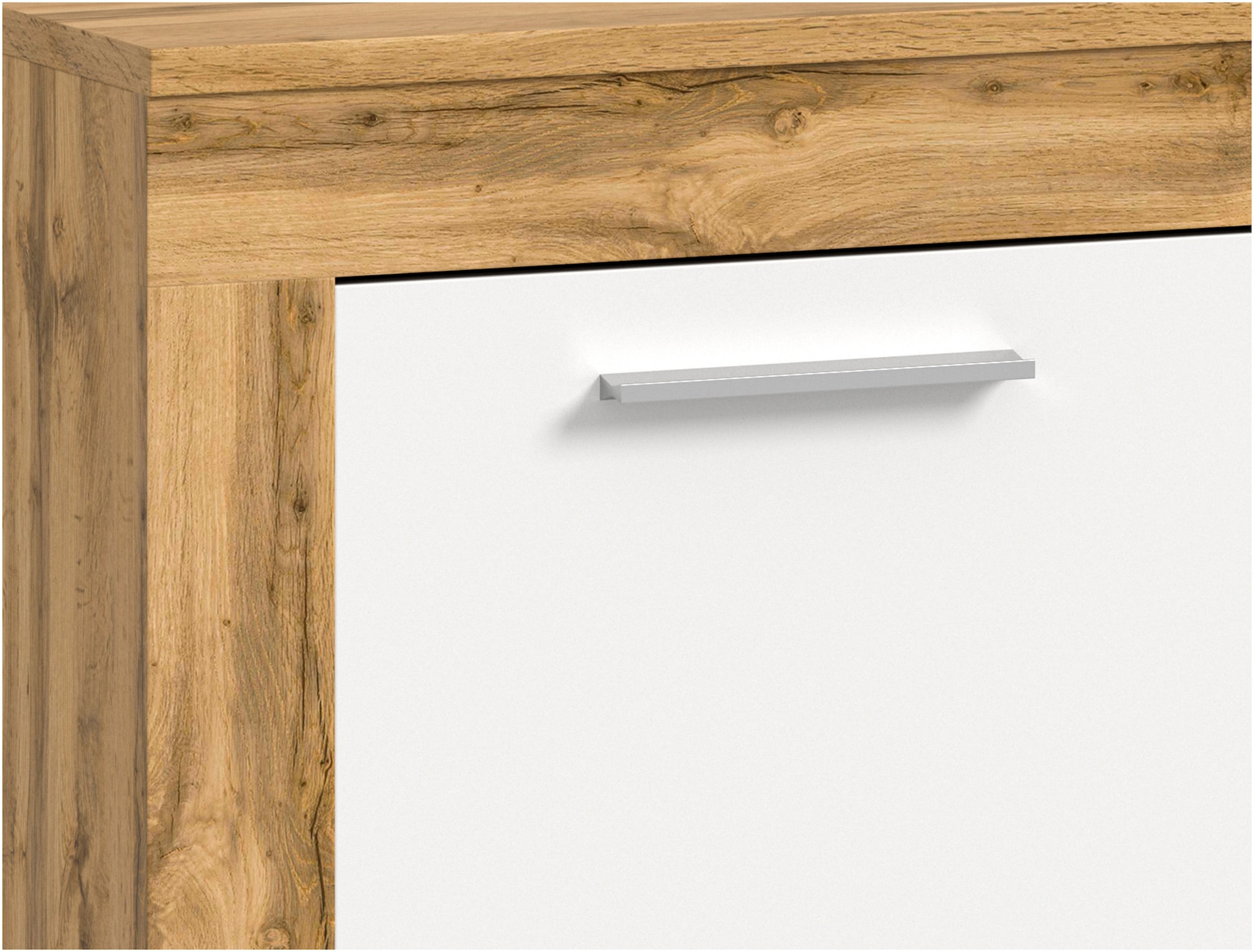 INOSIGN Sideboard »Sideboard 125x80x35 cm in Eiche mit weißer Front«, Wohnzimmer, Wohnzimmermöbel, Kommode, Schrank, Sideboard