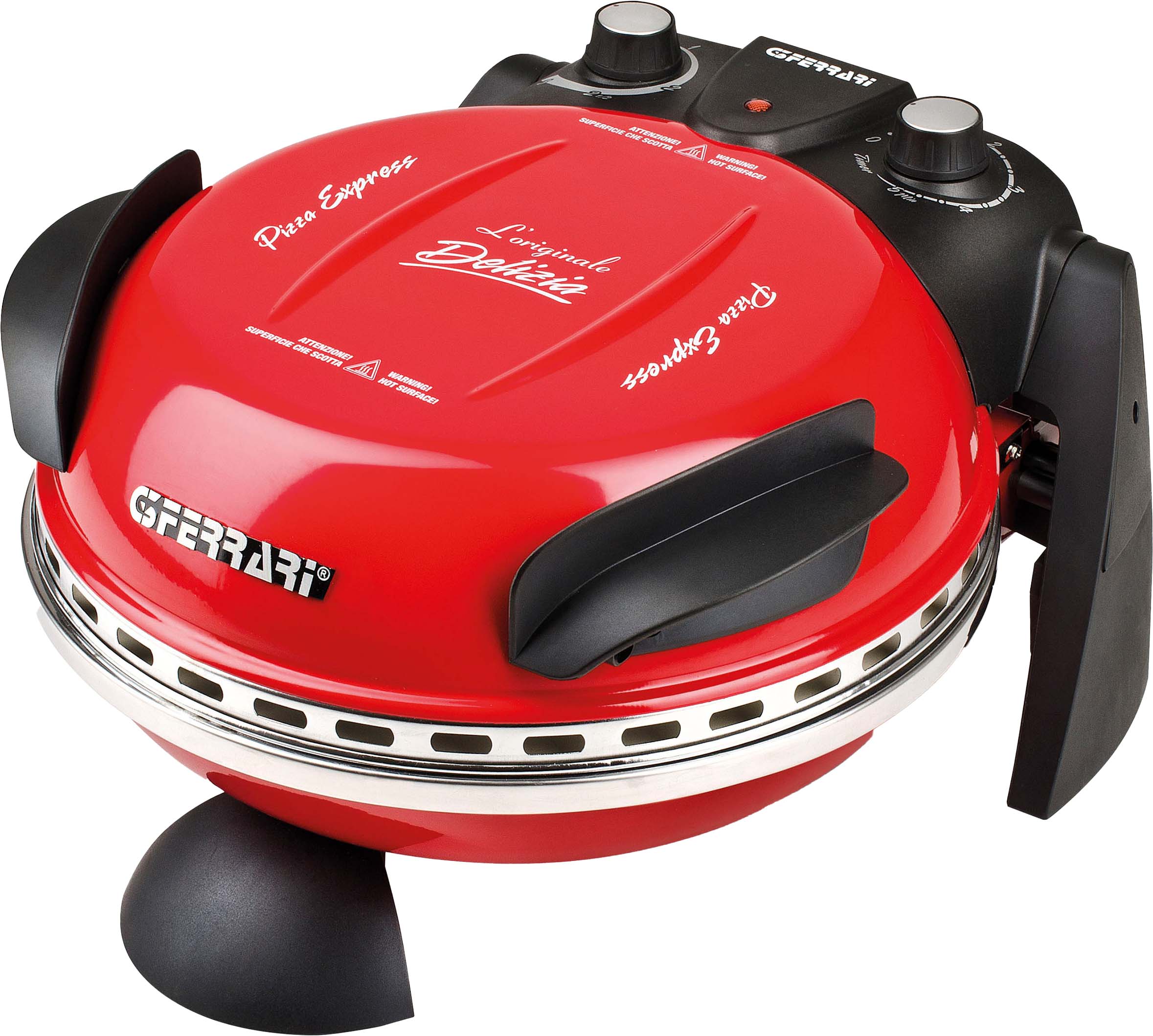 Pizzaofen »Delizia G1000602 rot«, bis 400 Grad mit feuerfestem Naturstein