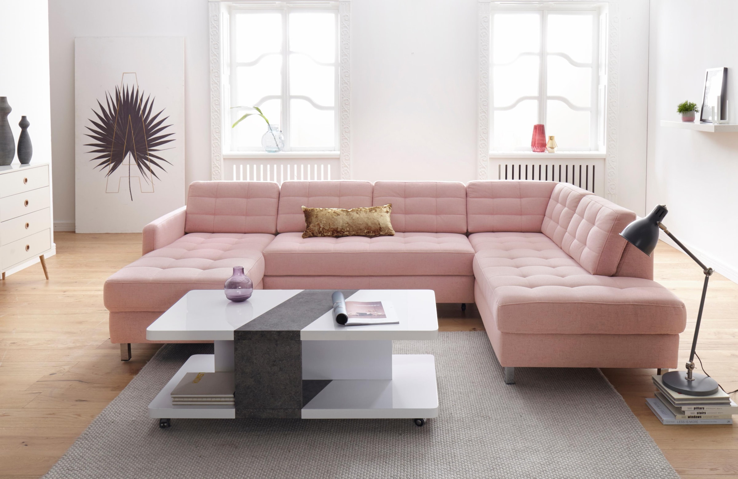 sit&more Wohnlandschaft "Picasso U-Form" wahlweise mit Schlaffunktion und Bettkasten