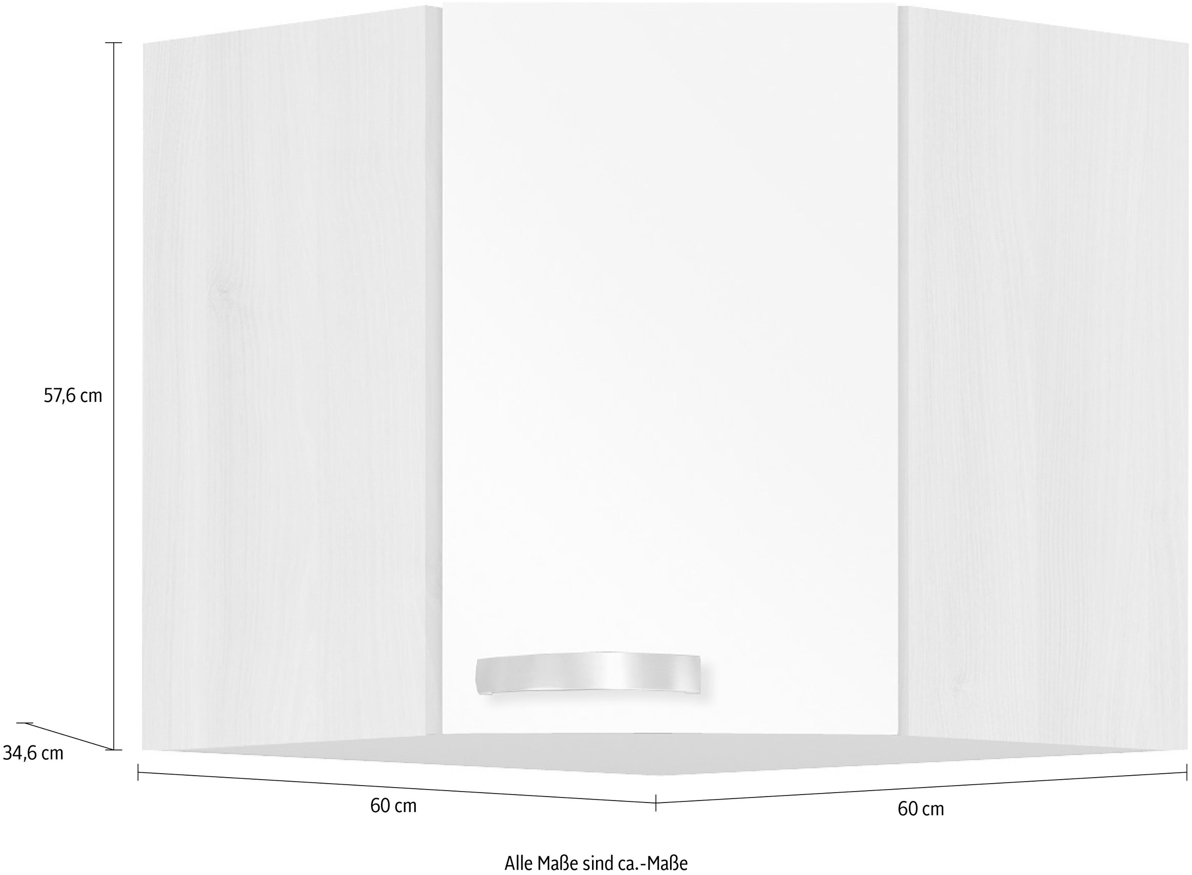 OPTIFIT Eckhängeschrank »Faro«, mit Metallgriff, Breite 60 x 60 cm