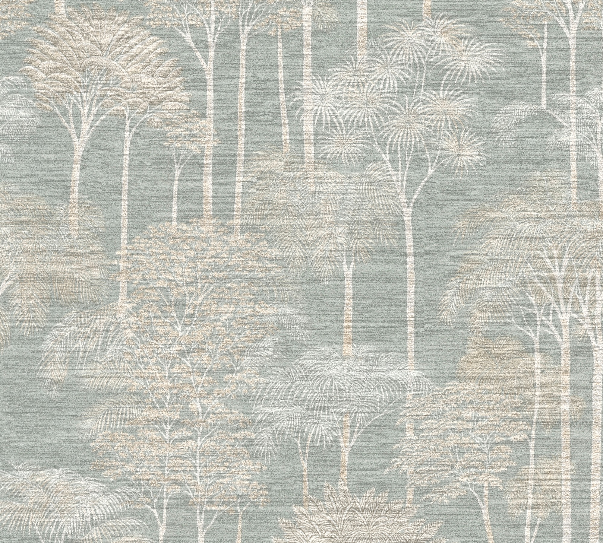 A.S. Création Vliestapete »Cuba II Golden Forest« Retro | floral | tropisch leicht strukturiert Dezentes Waldmotiv mit stilisierten Bäumen und sanfter Tiefe