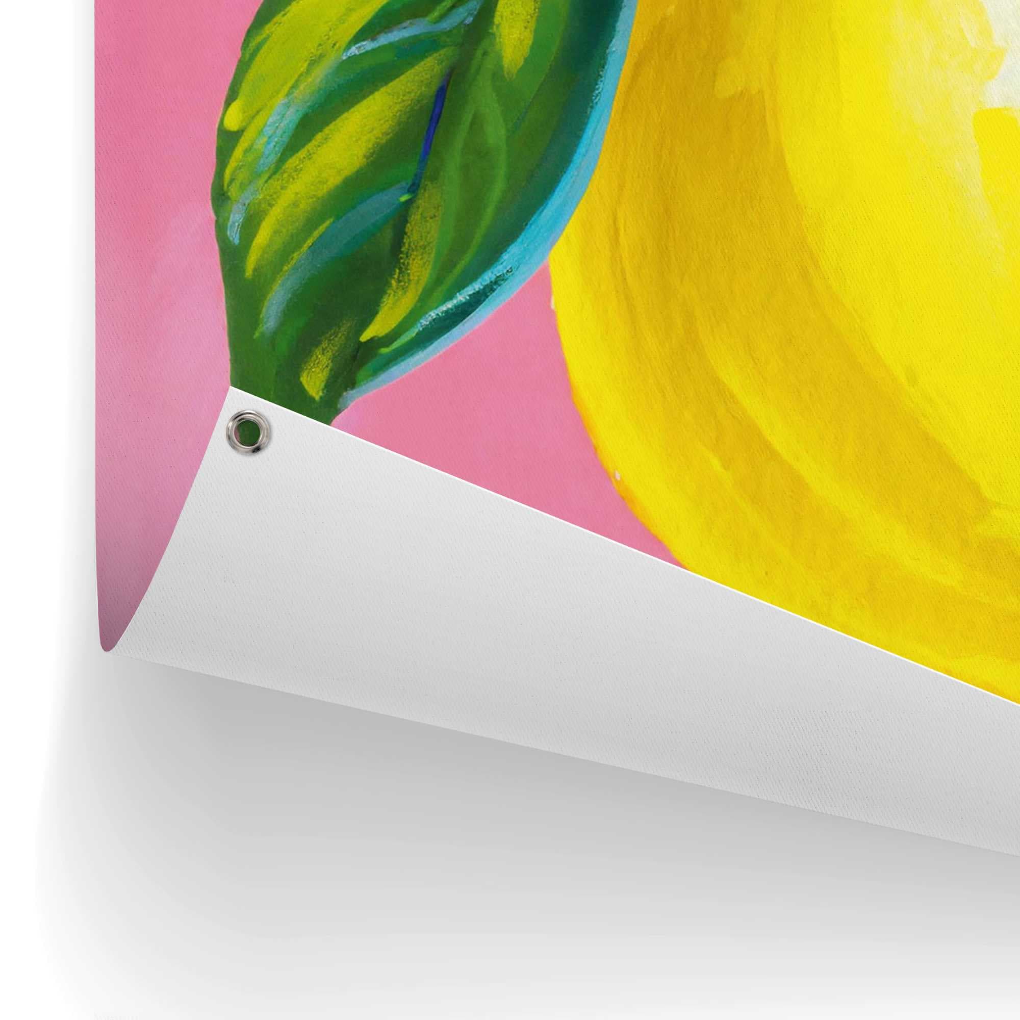 Reinders! Poster »Lemon on Pink«, Garten - Zitrone - Gelb - Leinwand - Essen und Trinken - 60x80 cm