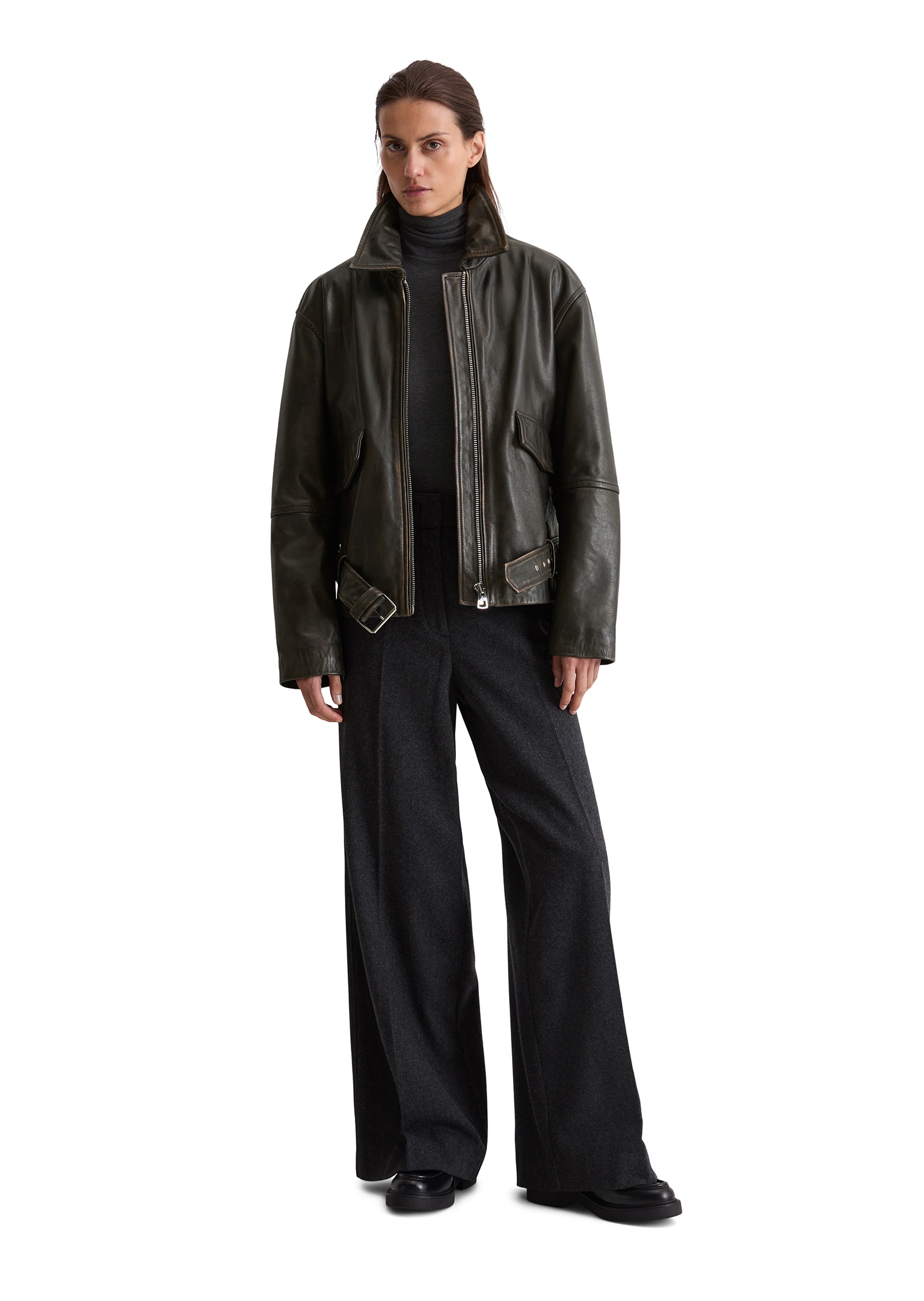 Marc O'Polo Lederjacke »aus softem Lammleder in Vintage-Optik«, ohne Kapuze