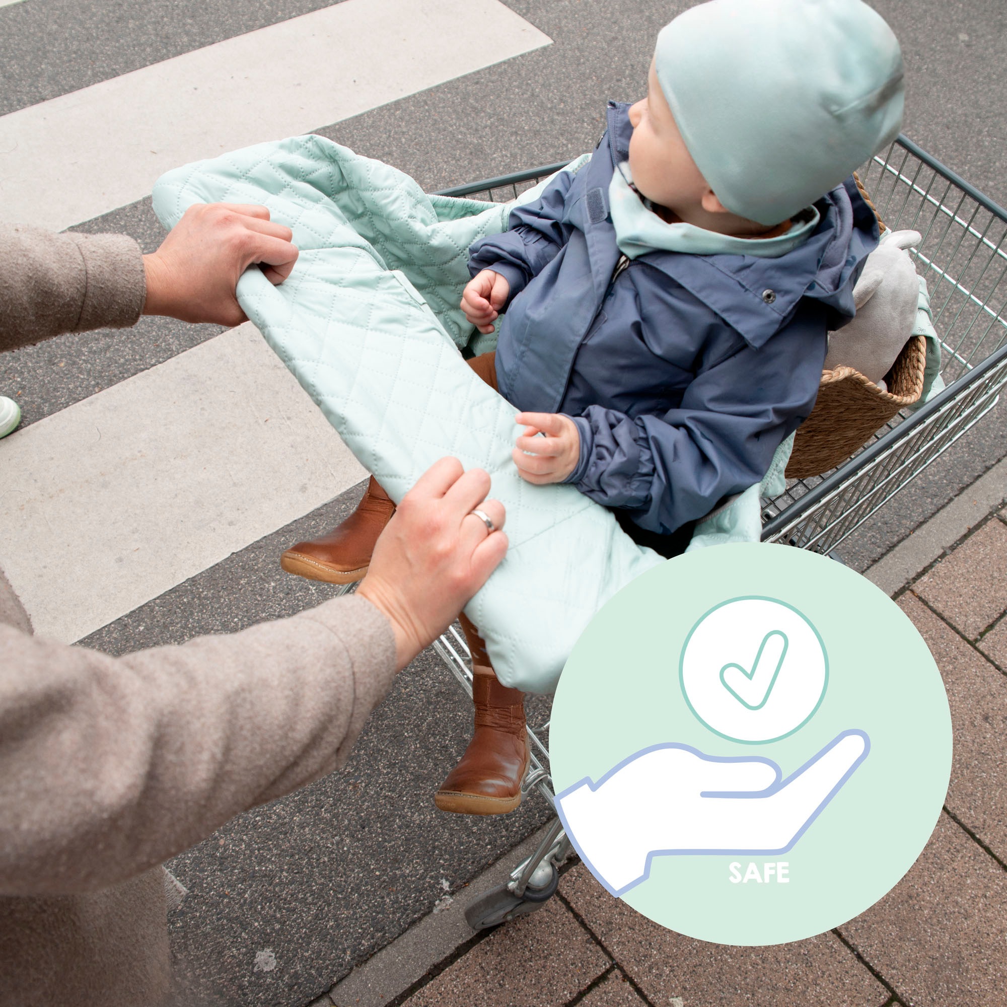 roba® Tragetuch »Style, anthrazit« Einkaufswagenschutz inkl. Tragerucksack