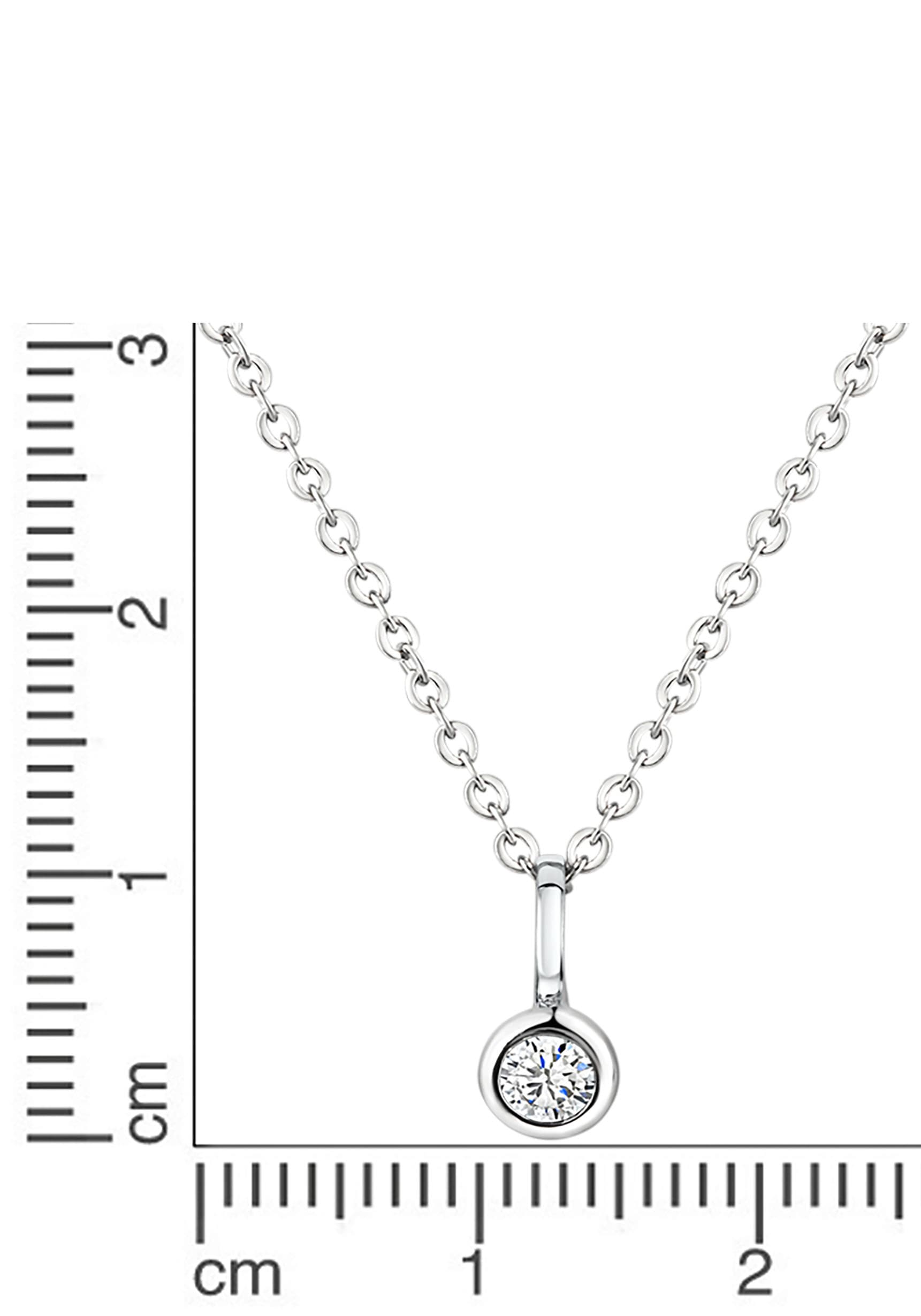 Firetti Kette mit Anhänger »Schmuck Geschenk Silber 925 Halsschmuck Halskette Ankerkette Solitär«, mit Zirkonia (synth.)