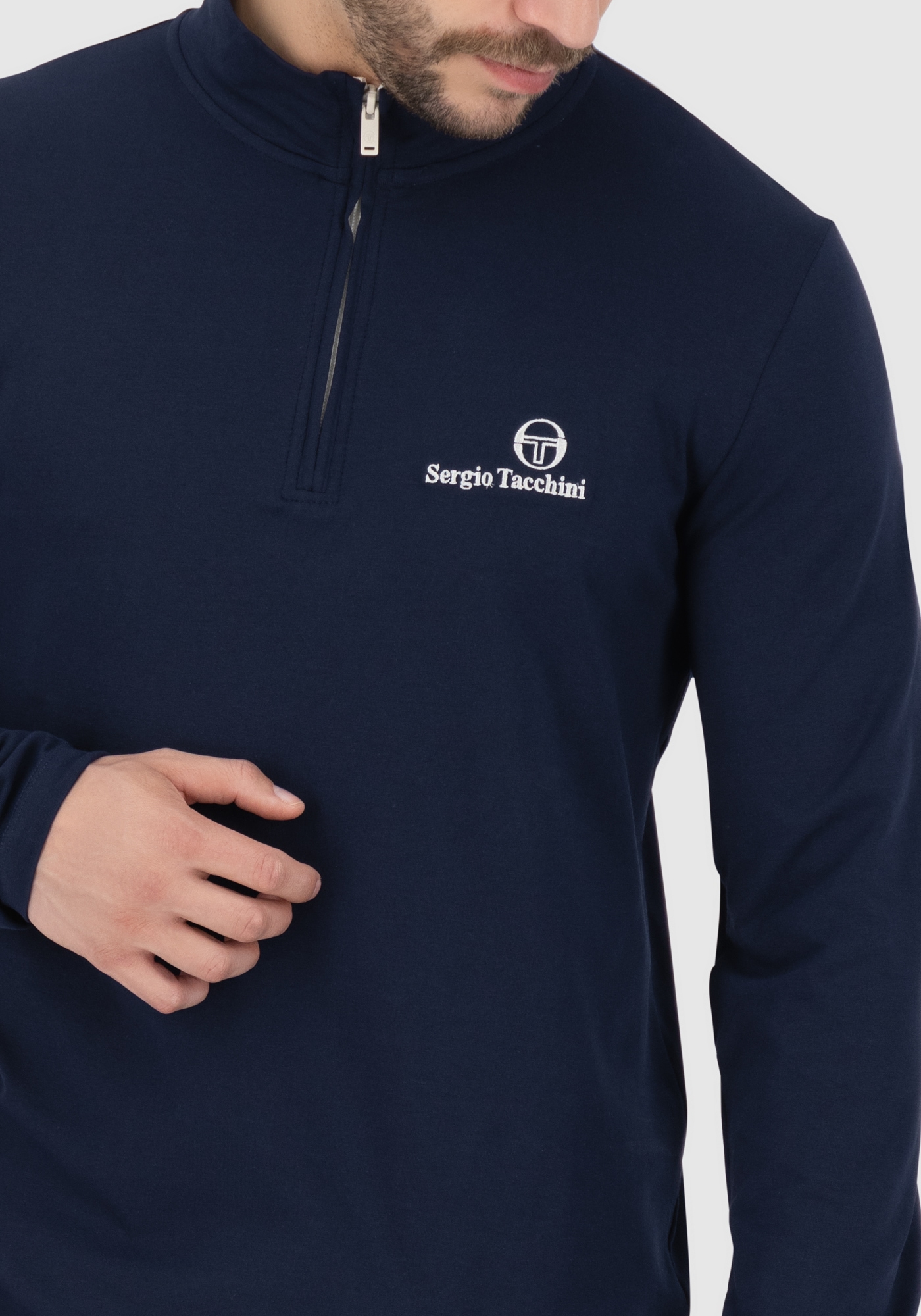 Sergio Tacchini Sweatshirt »DAYTONE HIGH NECK TOP _ Herren«, Langarmshirt Herren, leichtes Sweatshirt, T-Shirt lang, Outdoor, Sale