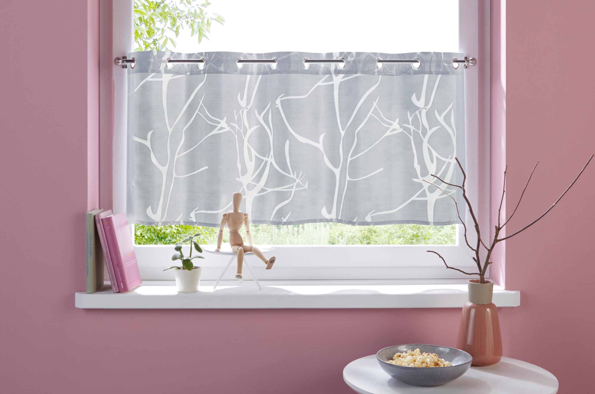 my home Scheibengardine "Anna" Ösen 1 Stk. tlg. Viskose & Polyester, Äste-M günstig online kaufen