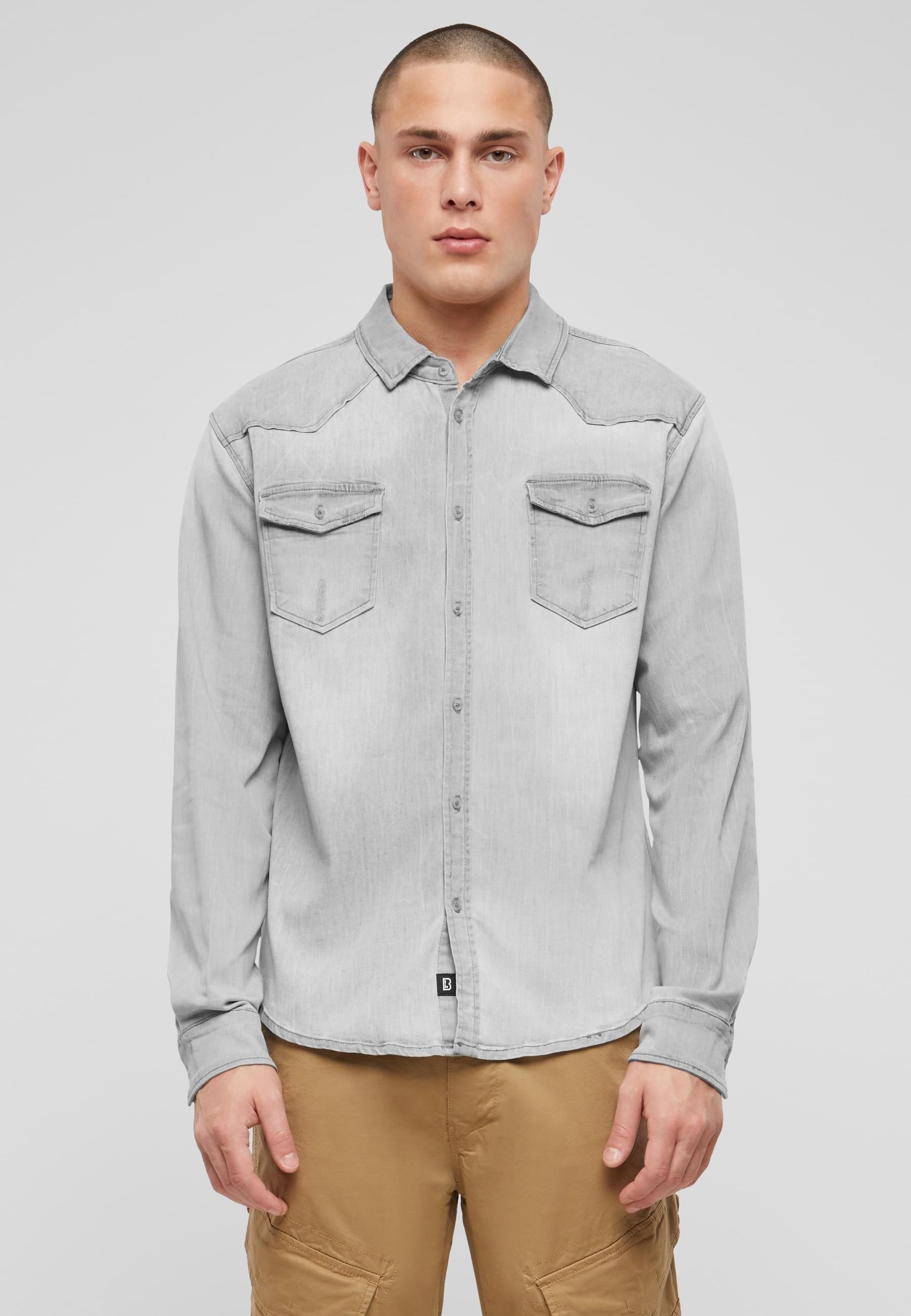 Brandit Langarmhemd "Brandit Herren Riley Denim Shirt", 1 Stk. günstig online kaufen