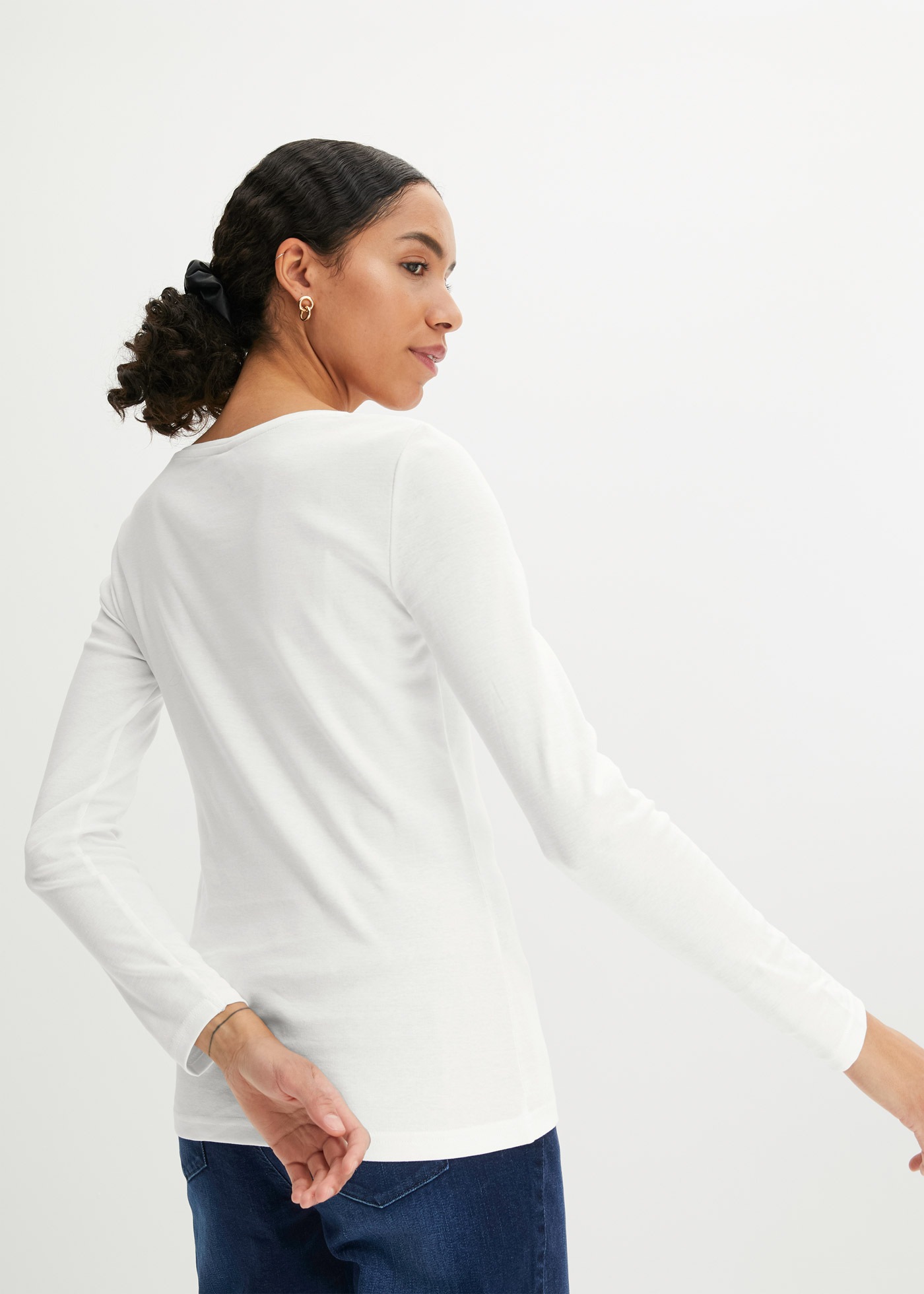 bonprix Langarmshirt Langarmshirt aus reiner Baumwolle günstig online kaufen