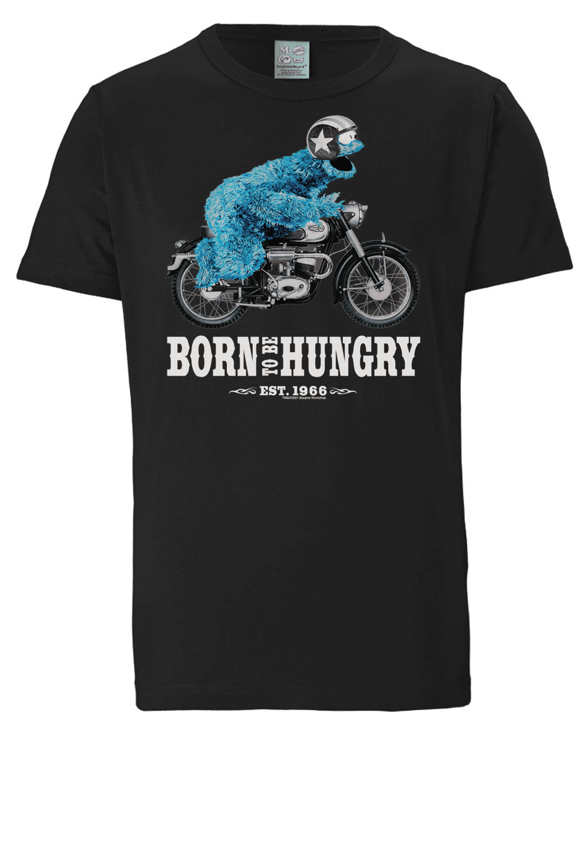 LOGOSHIRT T-Shirt »Sesamstrasse - Krümelmonster Motorrad«, mit lizenziertem Print