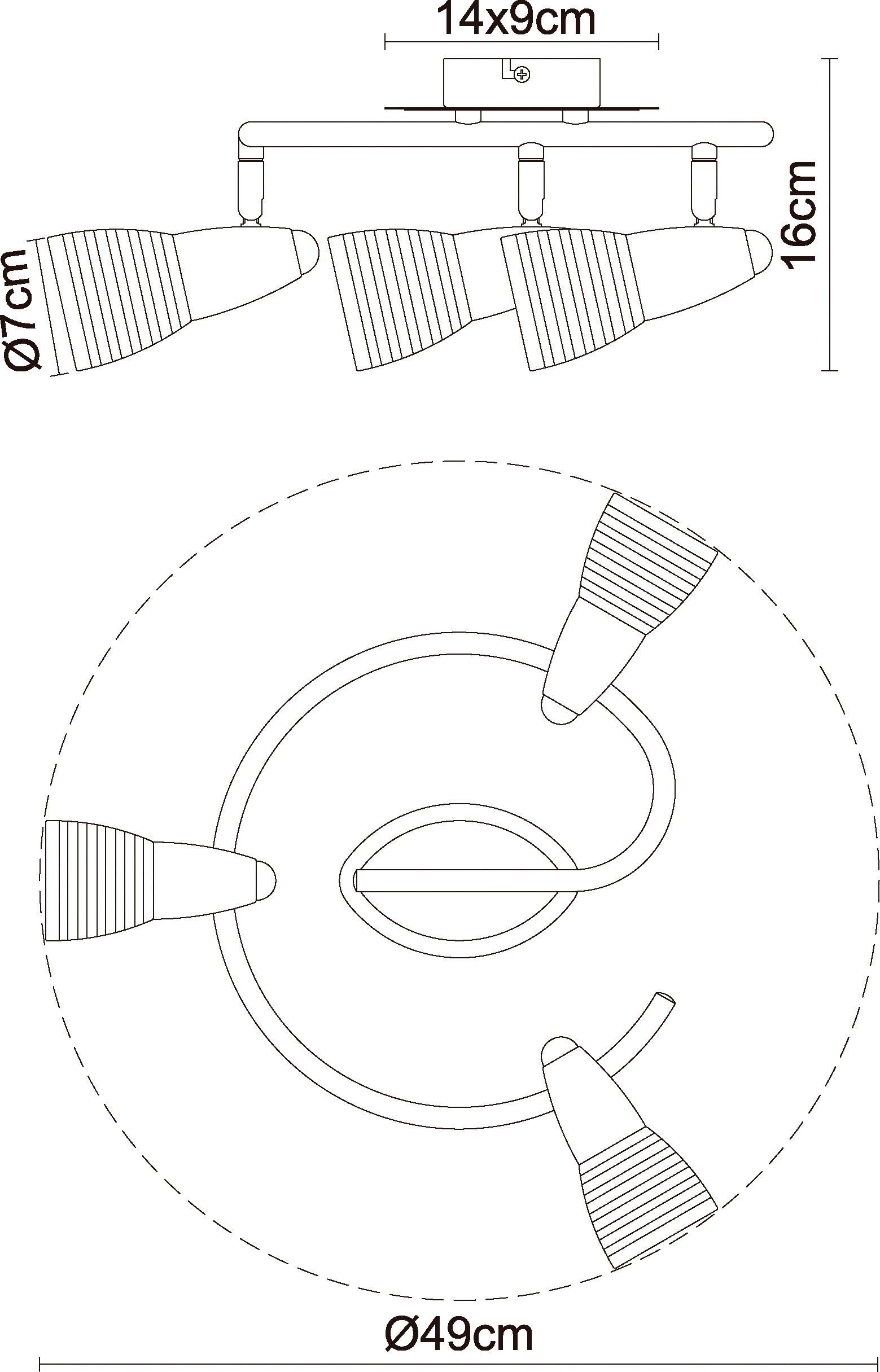 GLOBO LIGHTING Deckenstrahler »CALEB«, Leuchtmittel E14 | Leuchtmittel wechselbar, LED-Strahler/Glas opal/3000K/Wohnzimmer/Flur