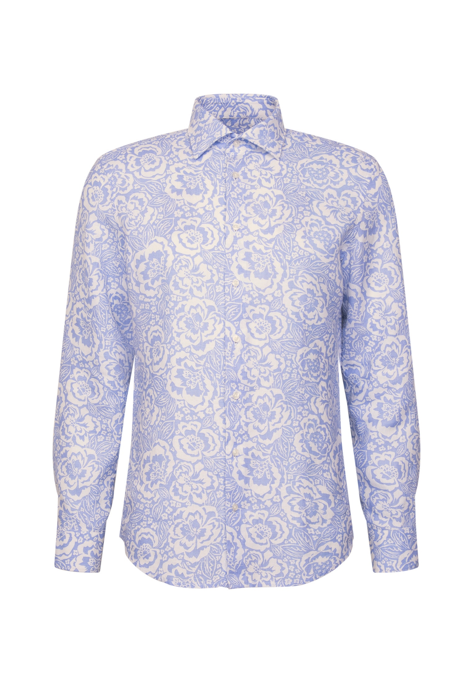 seidensticker Leinenhemd »Schwarze Rose« Slim 1/1 Kentkragen Druck