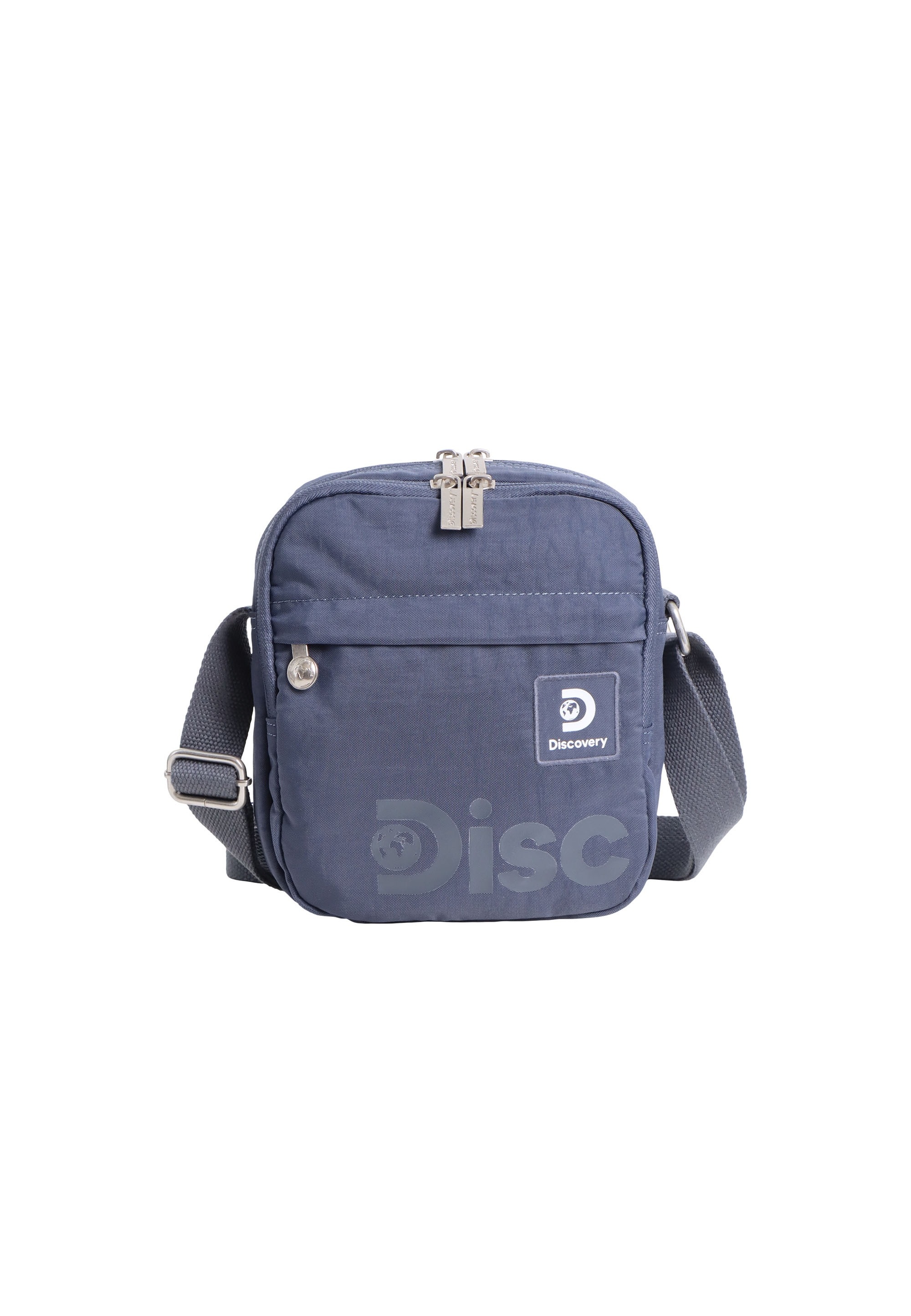 Schultertasche DISCOVERY "Commuter", Damen, Gr. B/H/T: 18cm x 21cm x 5,5cm, grau, bedruckt, Taschen Schultertasche, mit kratzfestem Innenfutter