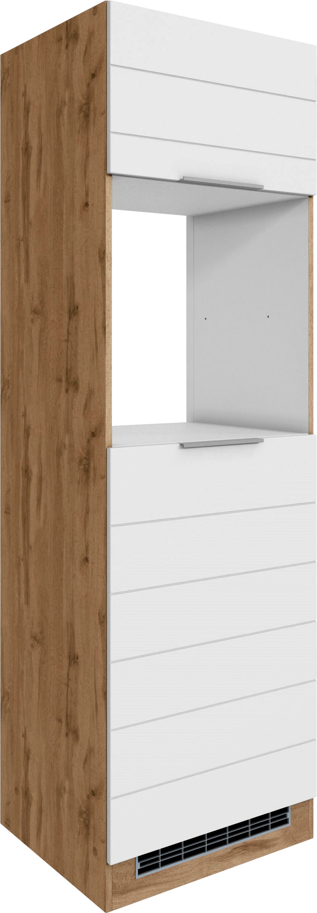 KOCHSTATION Backofen/Kühlumbauschrank »KS-Luhe«, 60 cm breit, hochwertige MDF-Fronten mit waagerechter Lisene
