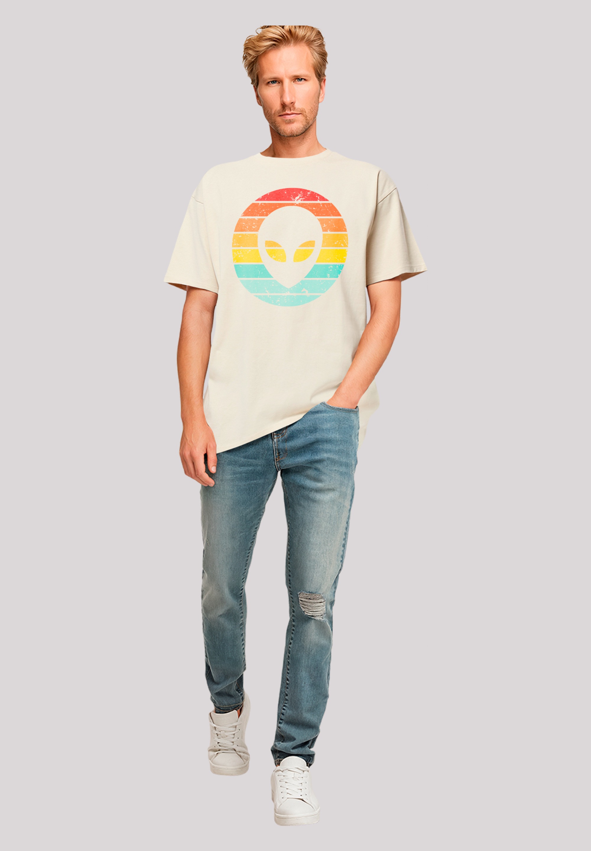 F4NT4STIC T-Shirt »Alien Retro Sonnenuntergang« Premium Qualität