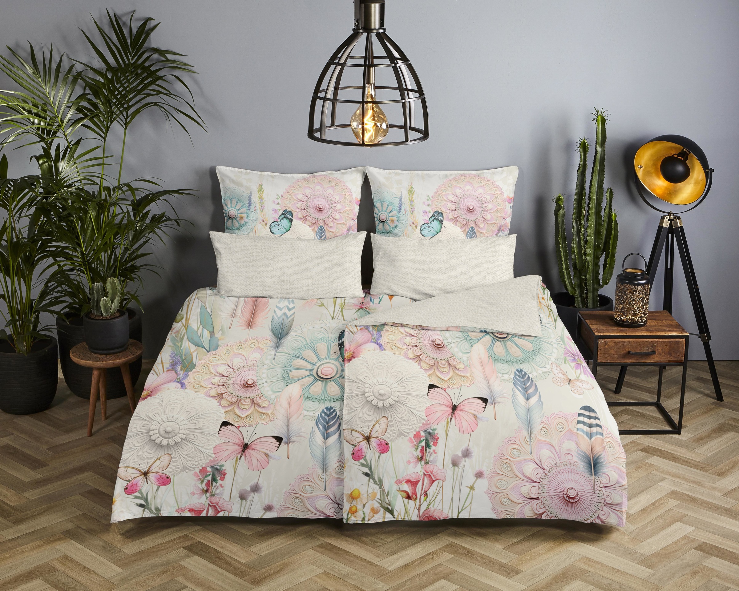 hip Wendebettwäsche "Maysa" Satin, Reißverschluss, Wendeoptik, Mandala, Blu günstig online kaufen