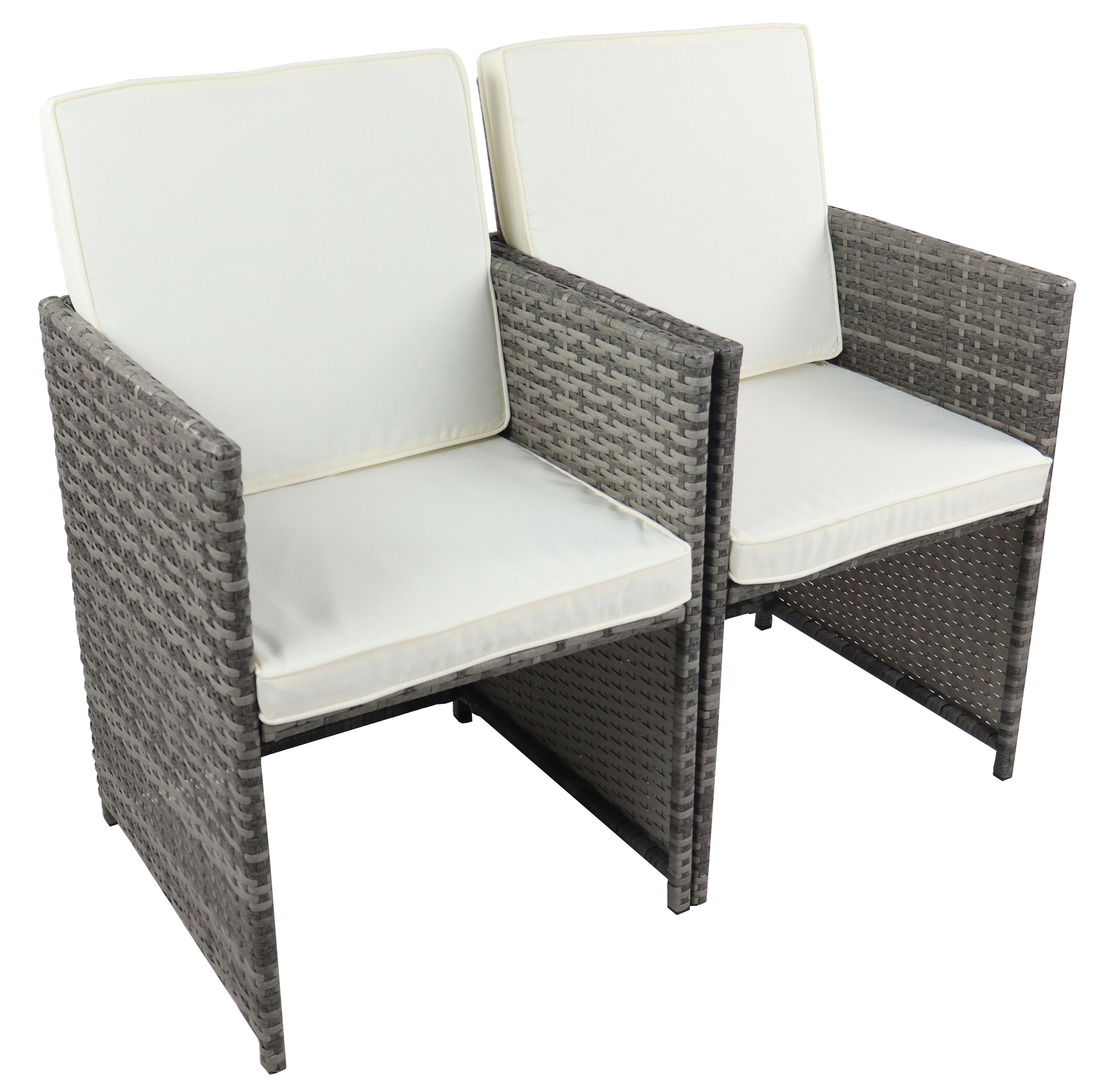 Gartenstuhl VCMgrau, Stühle, "2-tlg Gartenstuhl Balkonstuhl Garten Rattan Raloso"