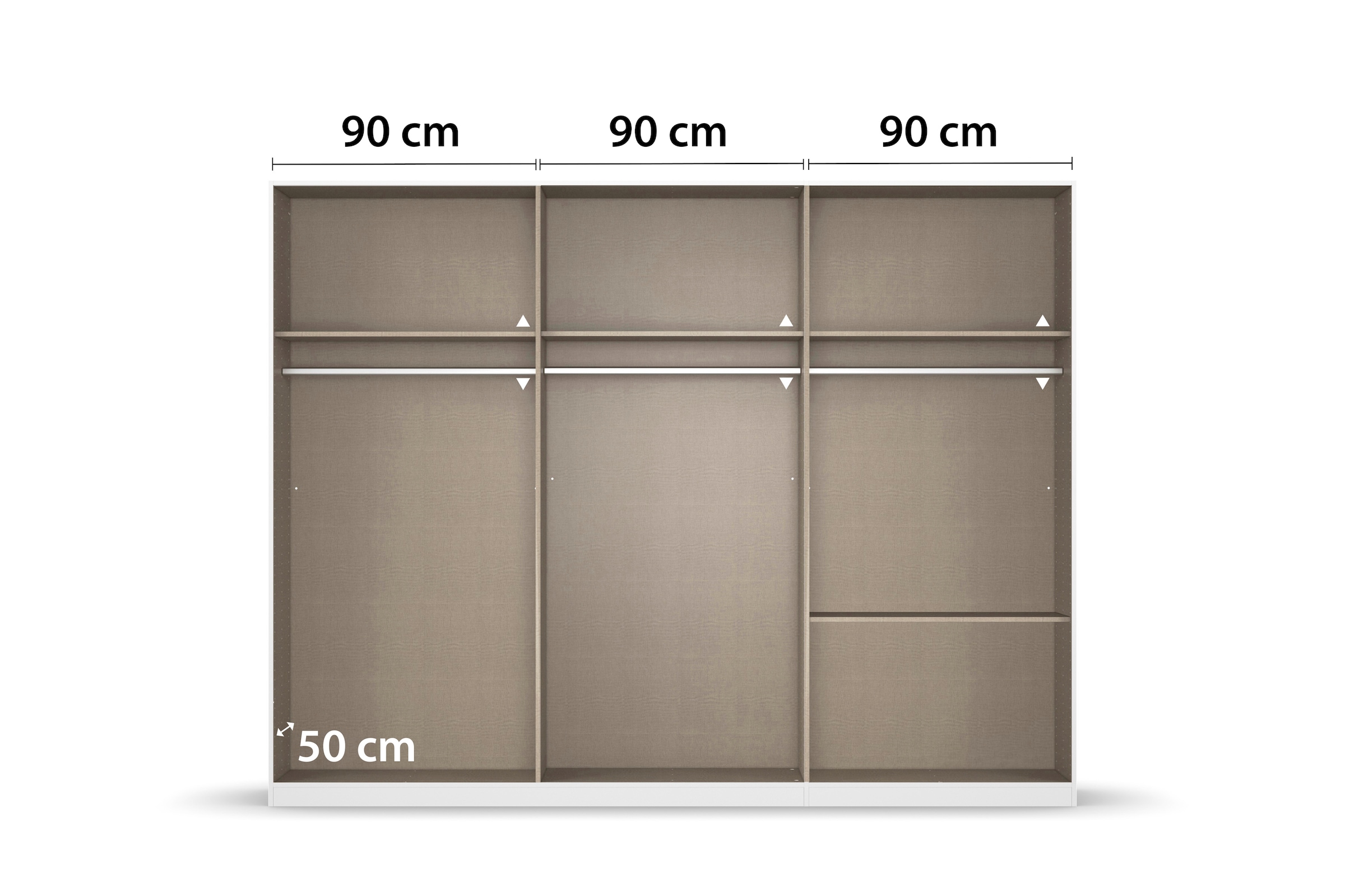 rauch Kleiderschrank »Drehtürenschrank Schrank Garderobe Wäscheschrank Schlafzimmer AVOLA«, (in 3 verschiedenen Ausstattungen BASIC/CLASSIC/PREMIUM), mit hochwertigen Stangengriffen aus Metall in Schwarz MADE IN GERMANY