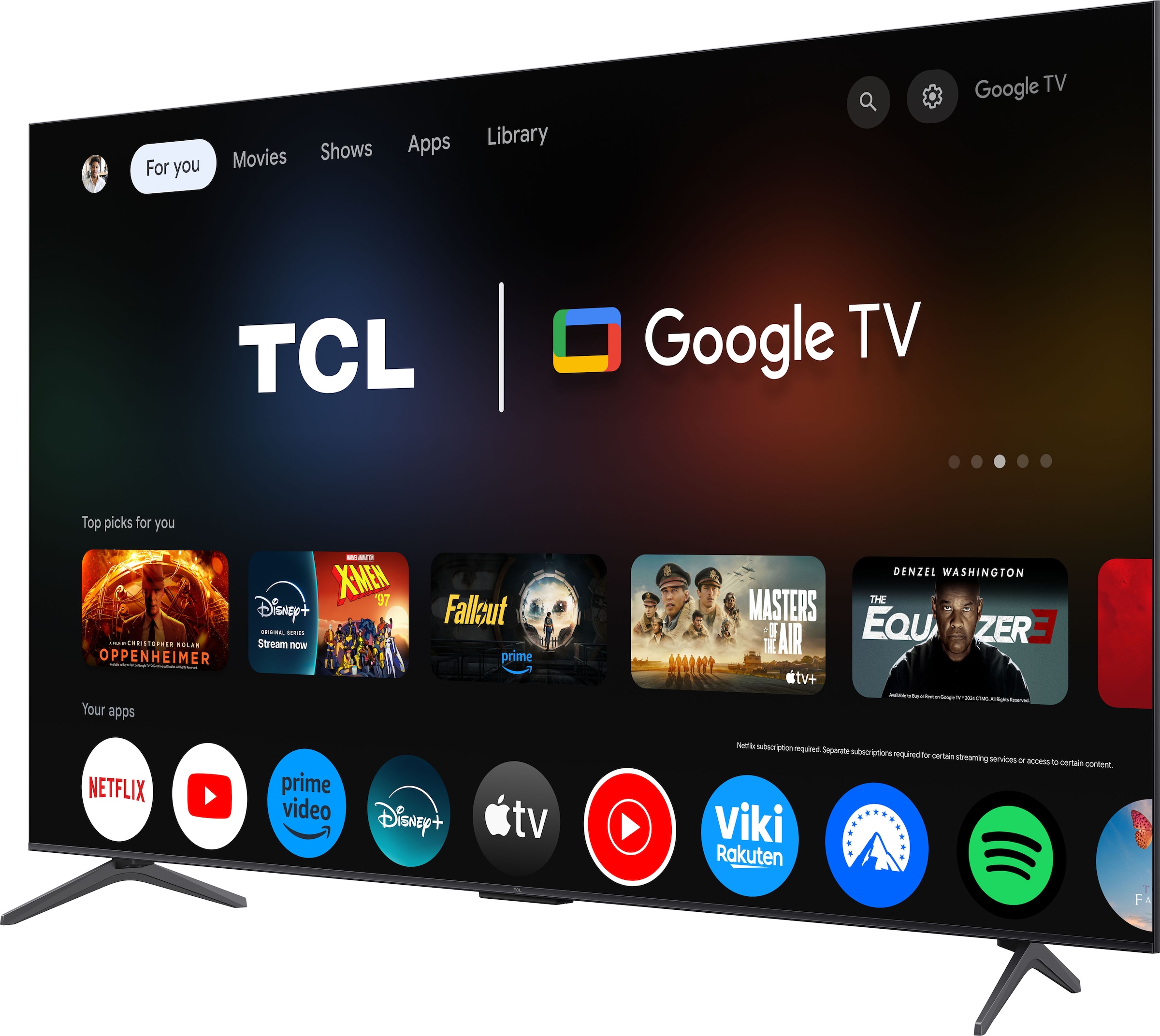 TCL QLED Mini LED-Fernseher »75C61KSX2«, 4K Ultra HD, Google TV-Smart-TV, 4K HDR, AiPQ, Game Master, Smart TV, Apple TV, Multi-HDR, Dolby Vision
