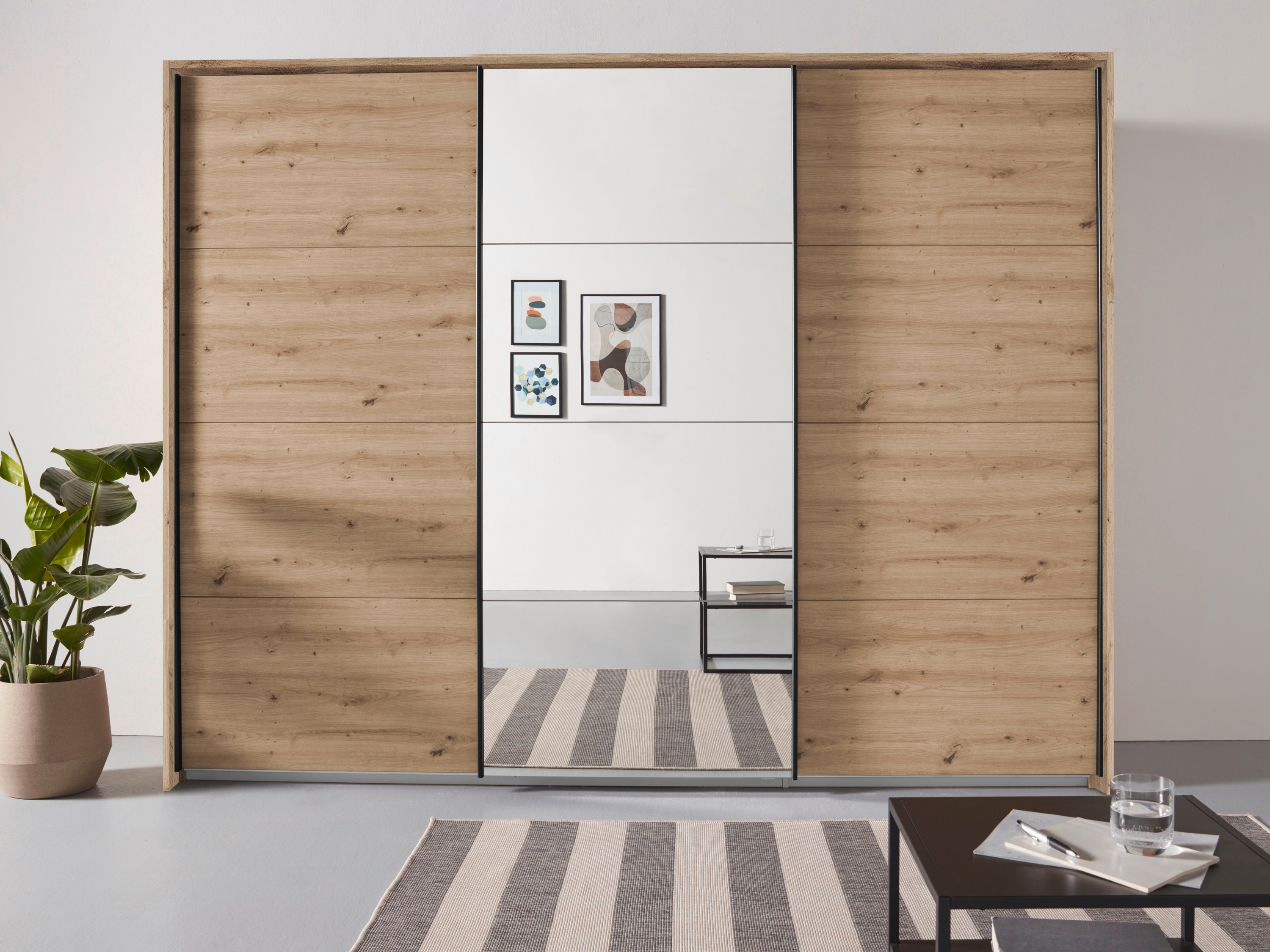 OTTO home "Mehrzweckschrank Aktenschrank Möbel Mietswohnung Schlafzimmer OTELI" Breiten 211/278/323/368 cm Höhen 214/233 cm, inkl. Passepartout optional mit Beleuchtung MADE IN GERMANY