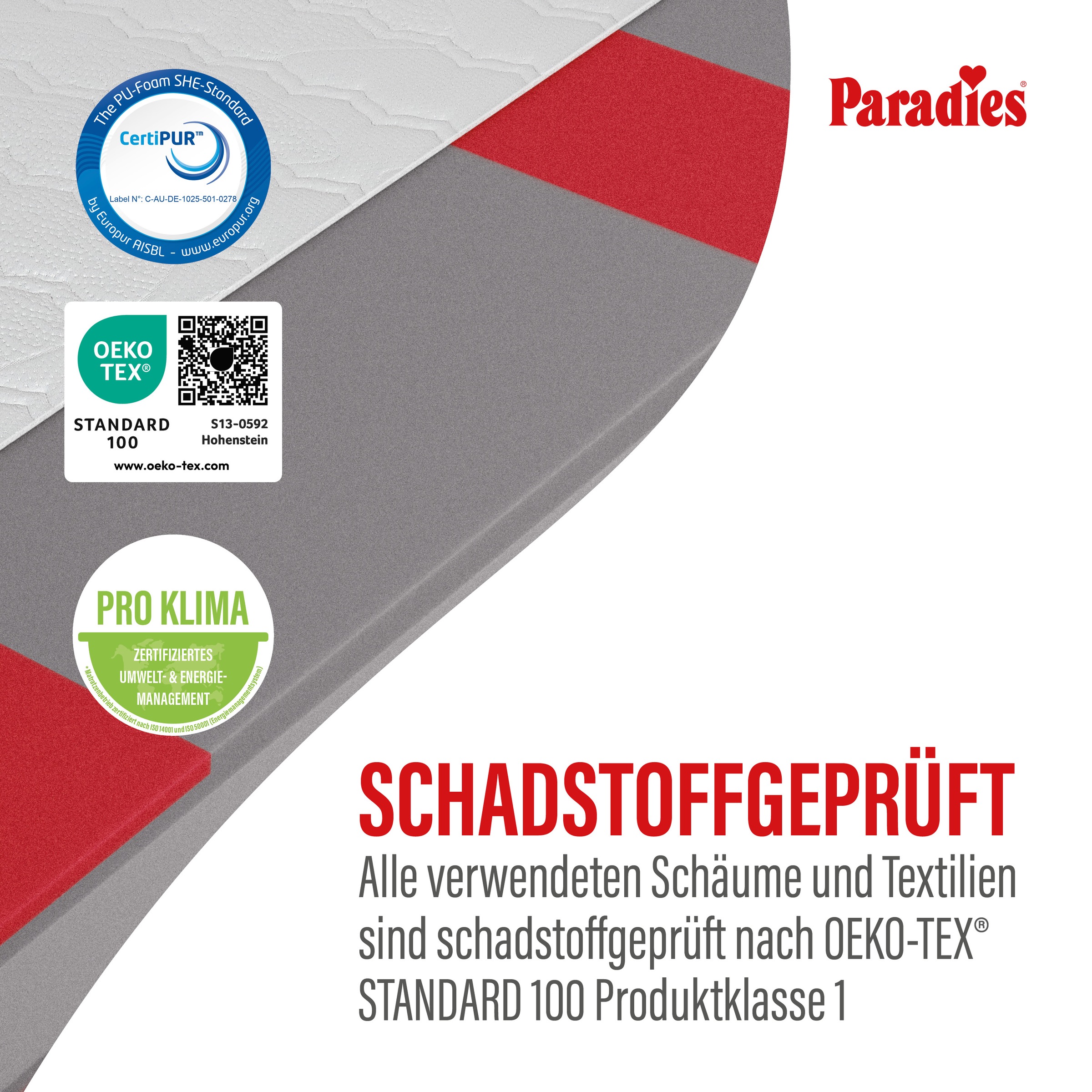 Paradies Kaltschaummatratze »Neuheit: Paradies Prolife Supreme, Testsieger Stiftung Warentest« 22 cm hoch Raumgewicht: 35 kg/m³ 1 Stk. tlg. Note GUT (2,2), getestet in 90x200 cm, Härtegrad 3