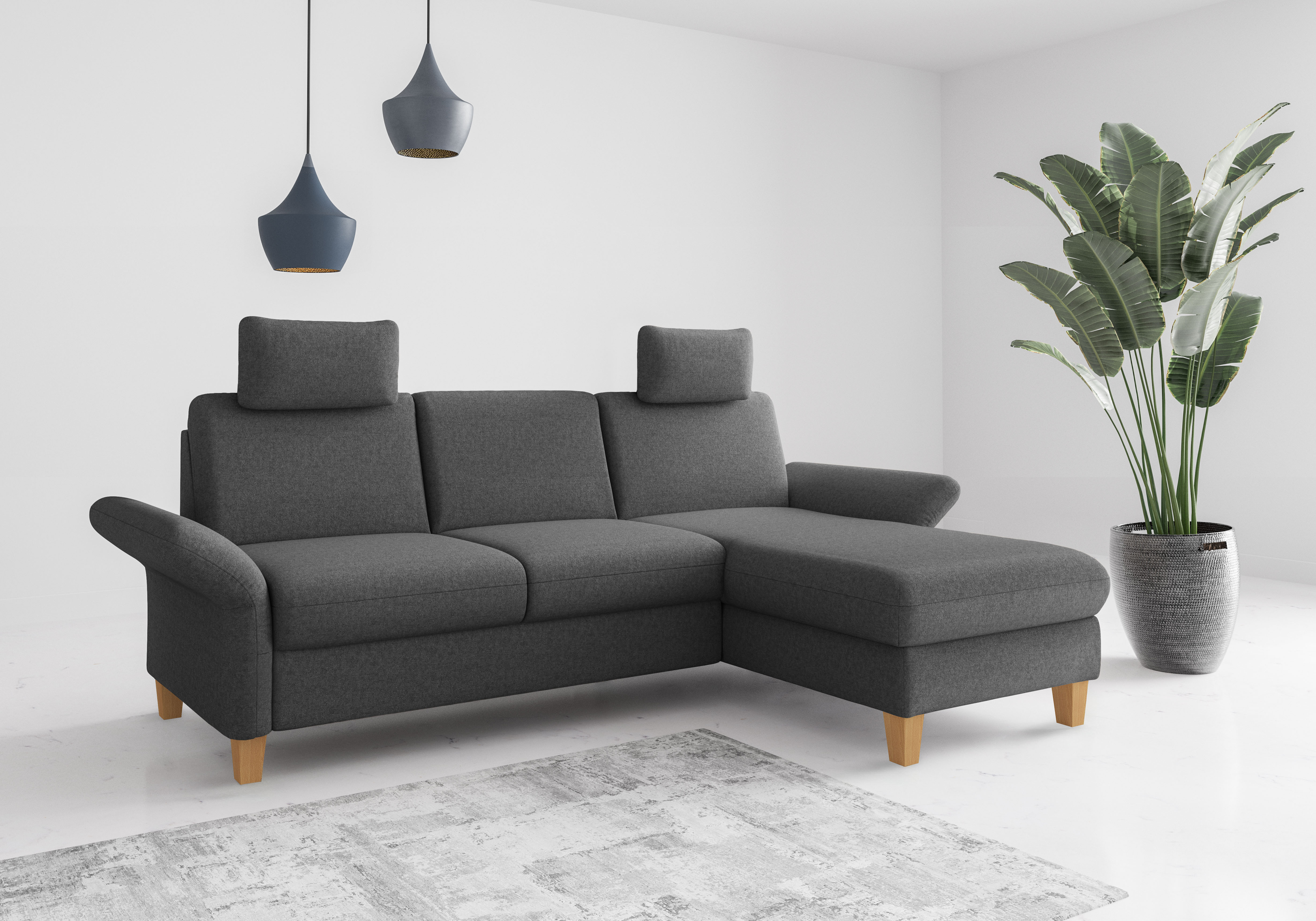 OTTO home Ecksofa "Rochelle, L-Form" wahlweise mit Armteilverstellung, Schlaffunktion und Bettkasten