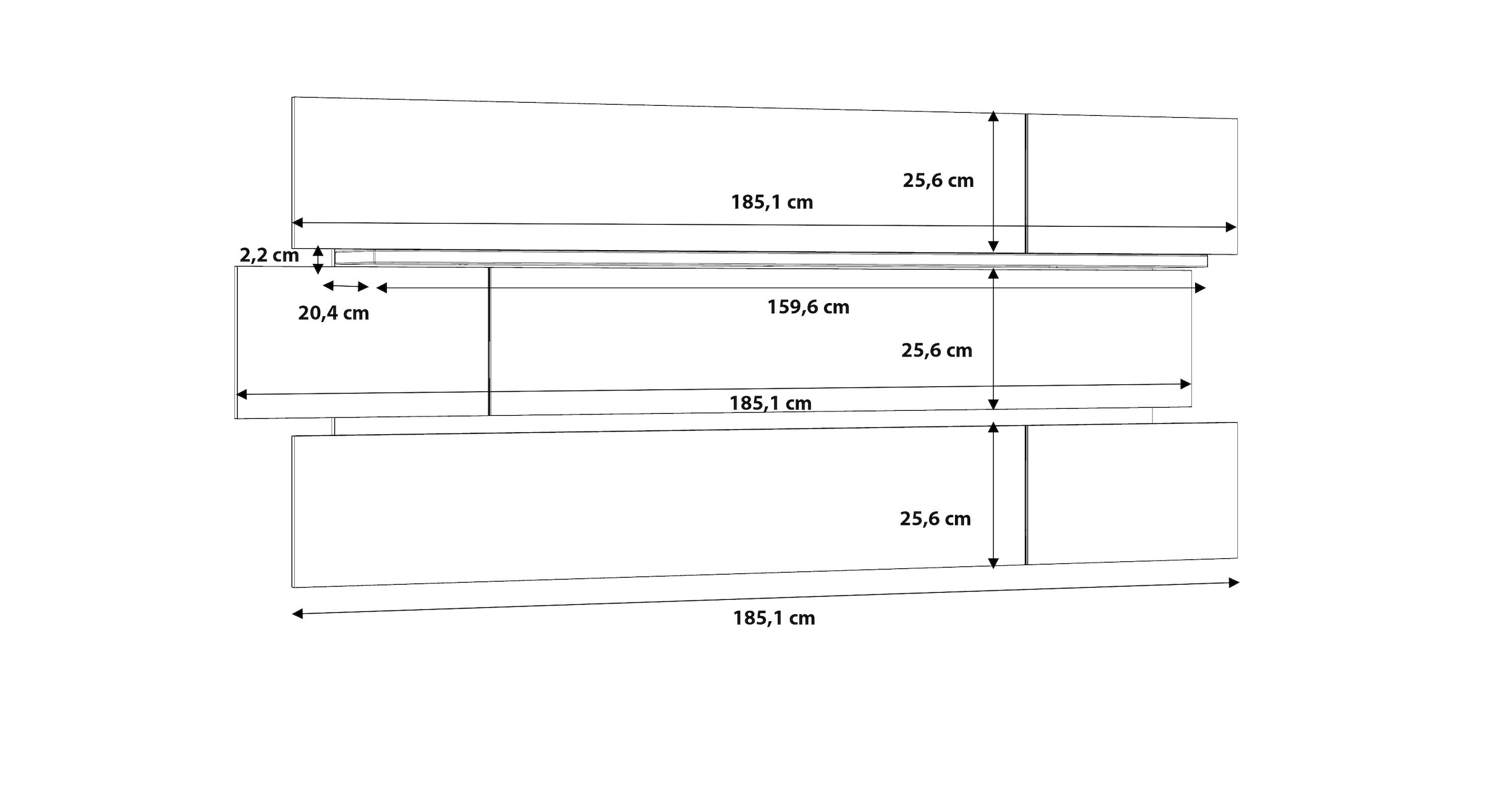FORTE Wandregal »Leokadia«, Breite ca. 195 cm