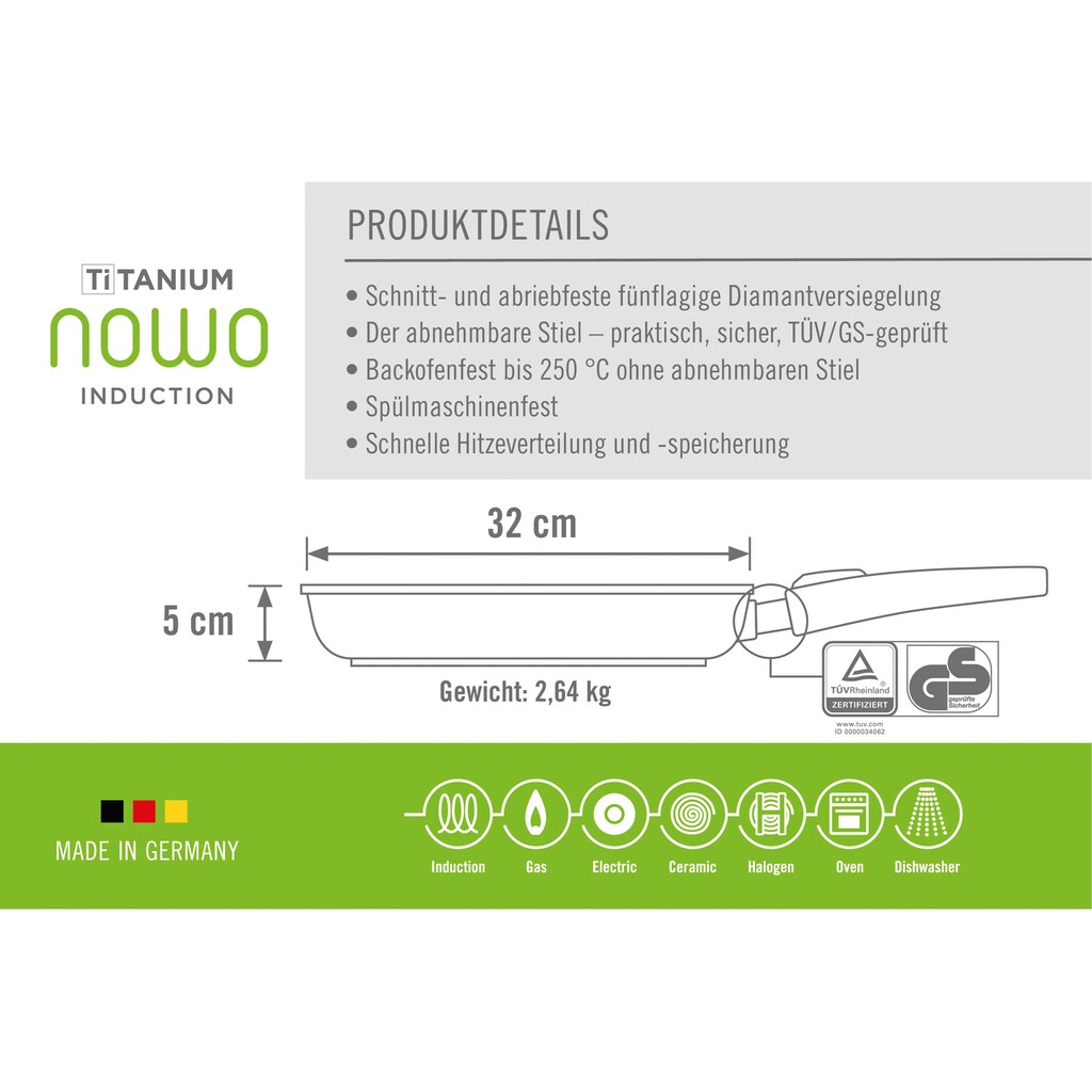 WOLL MADE IN GERMANY Bratpfanne »Nowo Titanium«, Aluminiumguss, (1 tlg.)