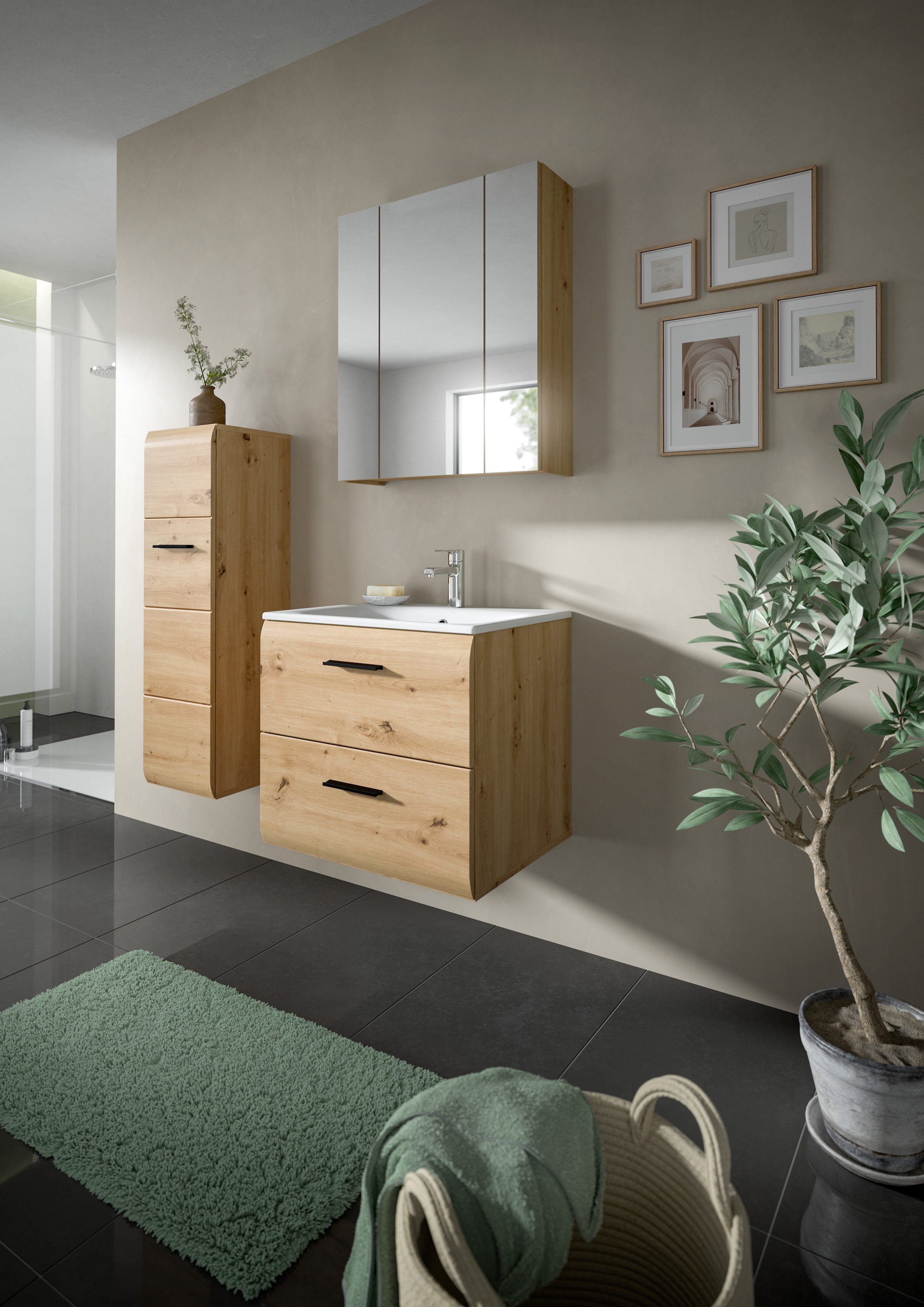 INOSIGN Stauraumschrank, (1 St.), Florenz, Badschrank Artisan Oak NB, Höhe 106 cm, Bad