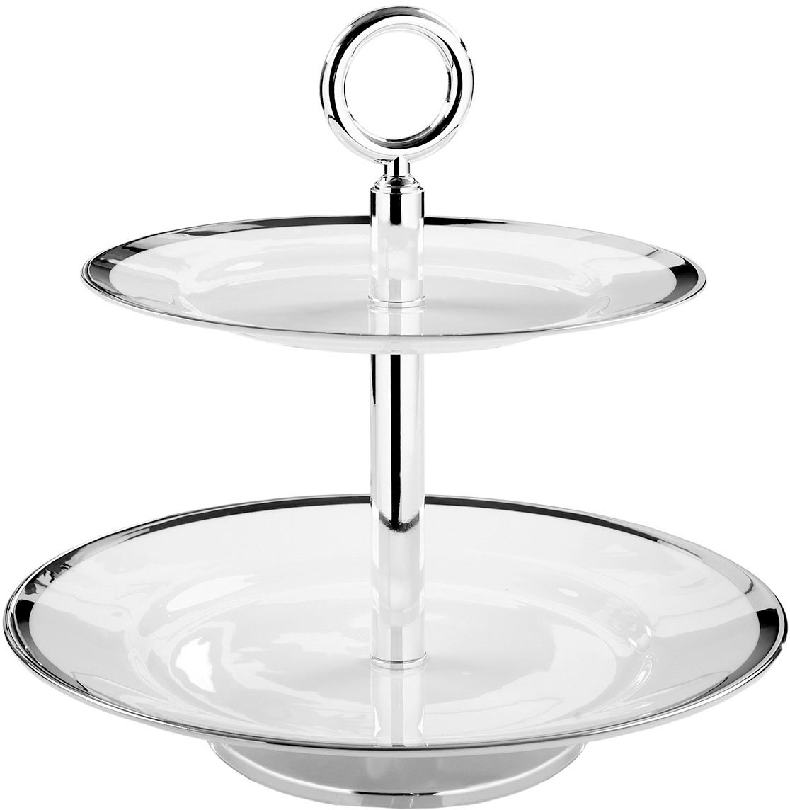 Fink "PLATINUM" Servierplatte mit Platinumrand, mit 2 Etagen, Höhe ca. 26 cm