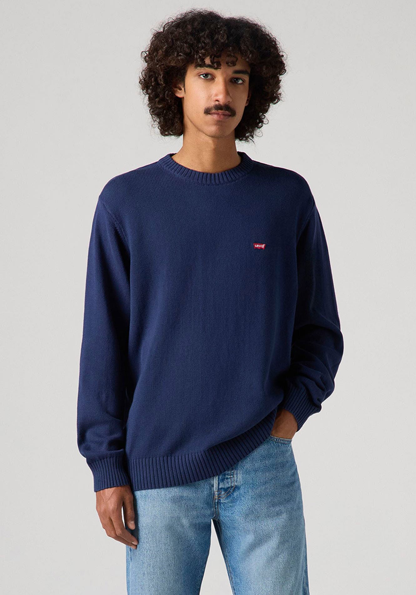 Levis Strickpullover "CLASSIC HM SWEATER" mit Logostickerei und aus reiner Baumwolle