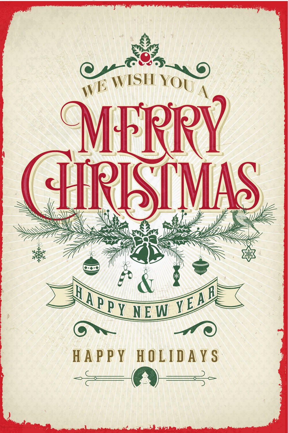 queence Metallbild »Happy Holidays«, Schriftzüge-Schriftzug-Weihnachten, (1 St.), Stahlschilder