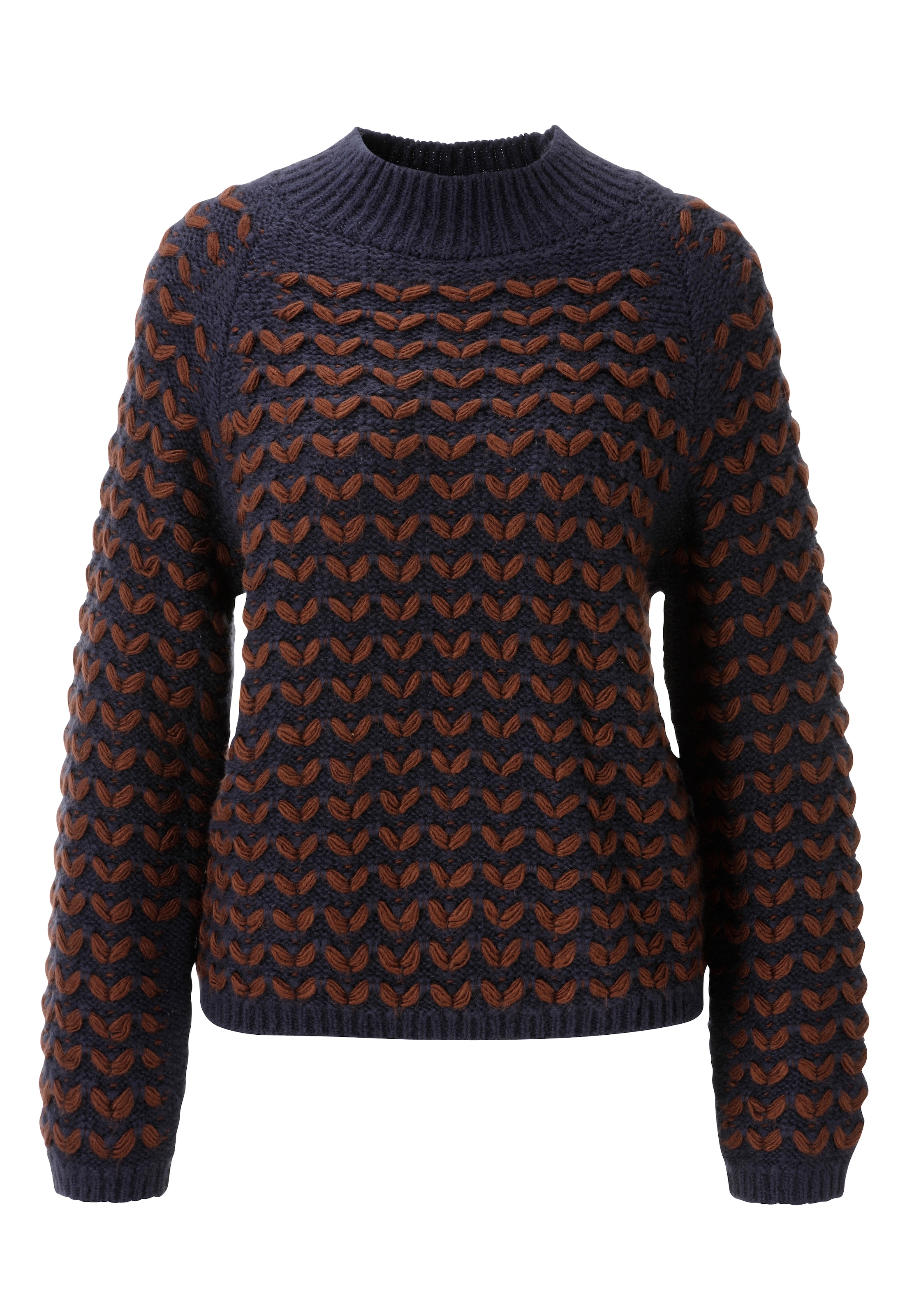 Aniston CASUAL Strickpullover im 3D-Effekt mit aufgestrickten Blättern - NEUE KOLLEKTION