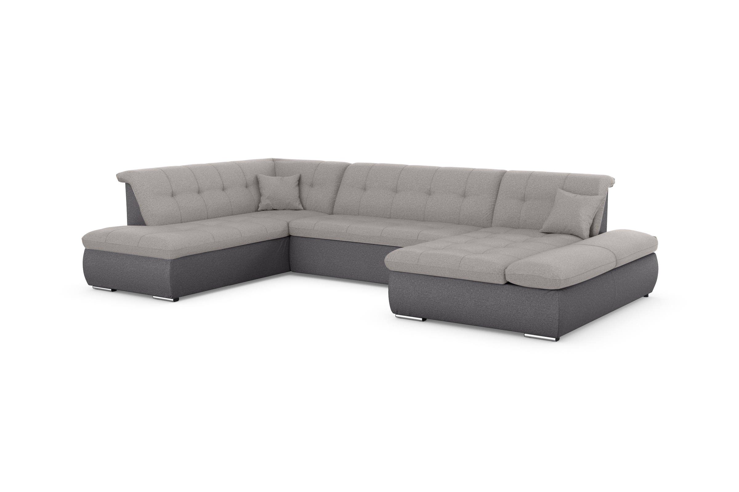 DOMO collection Wohnlandschaft »Moric U-Form auch in Cord«, im XXL-Format, wahlweise mit Bettfunktion und Armlehnenverstellung
